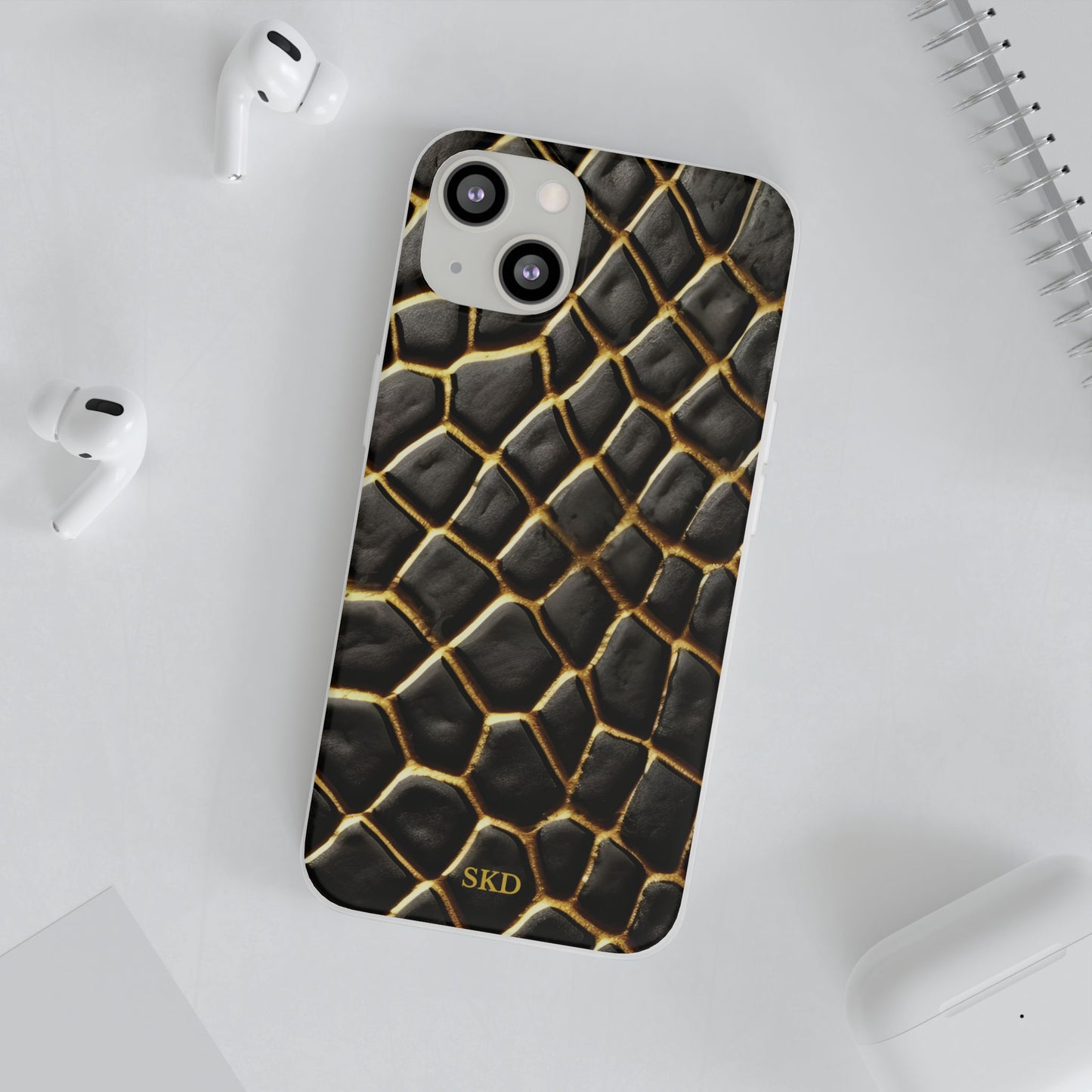 LIMITED EDITION: Obsidian Venom | Striking Black & Gold Faux Snake iPhone Case | Sleek, Sophisticated, and Protective