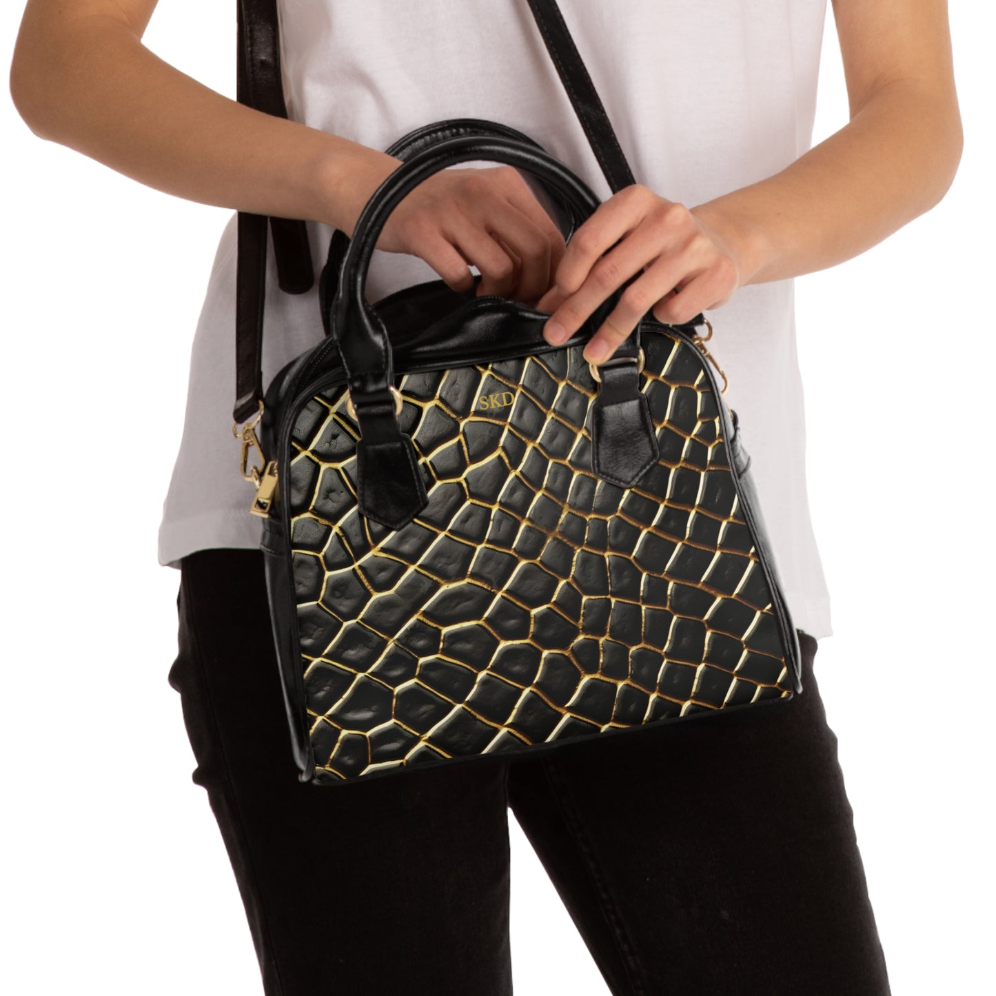 LIMITED EDITION: Obsidian Venom | Striking Black & Gold Shoulder Bag | Fierce Luxury with Timeless Edge