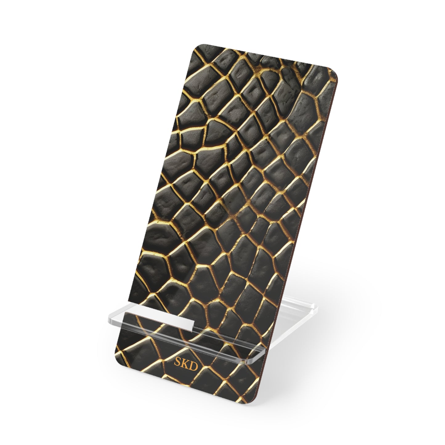 LIMITED EDITION: Obsidian Venom | Striking Black & Gold Faux Snake Smartphone Display Stand | Desk Organizer, Phone Holder, Unique Gift, Home Decor, Office Accessory