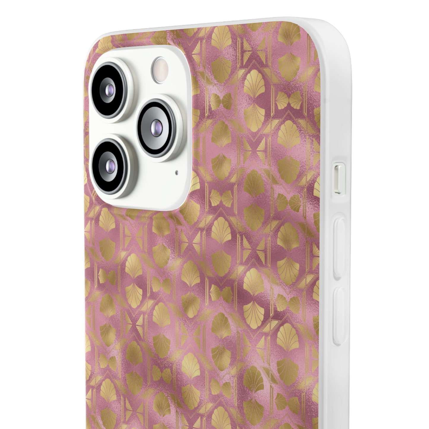 Collector's Vault: Blush Horizon | Soft, Pastel Pink & Gold iPhone Case | Shock-Absorbing TPU Protective Cover, Slim & Wireless Charging Compatible, All iPhone Sizes