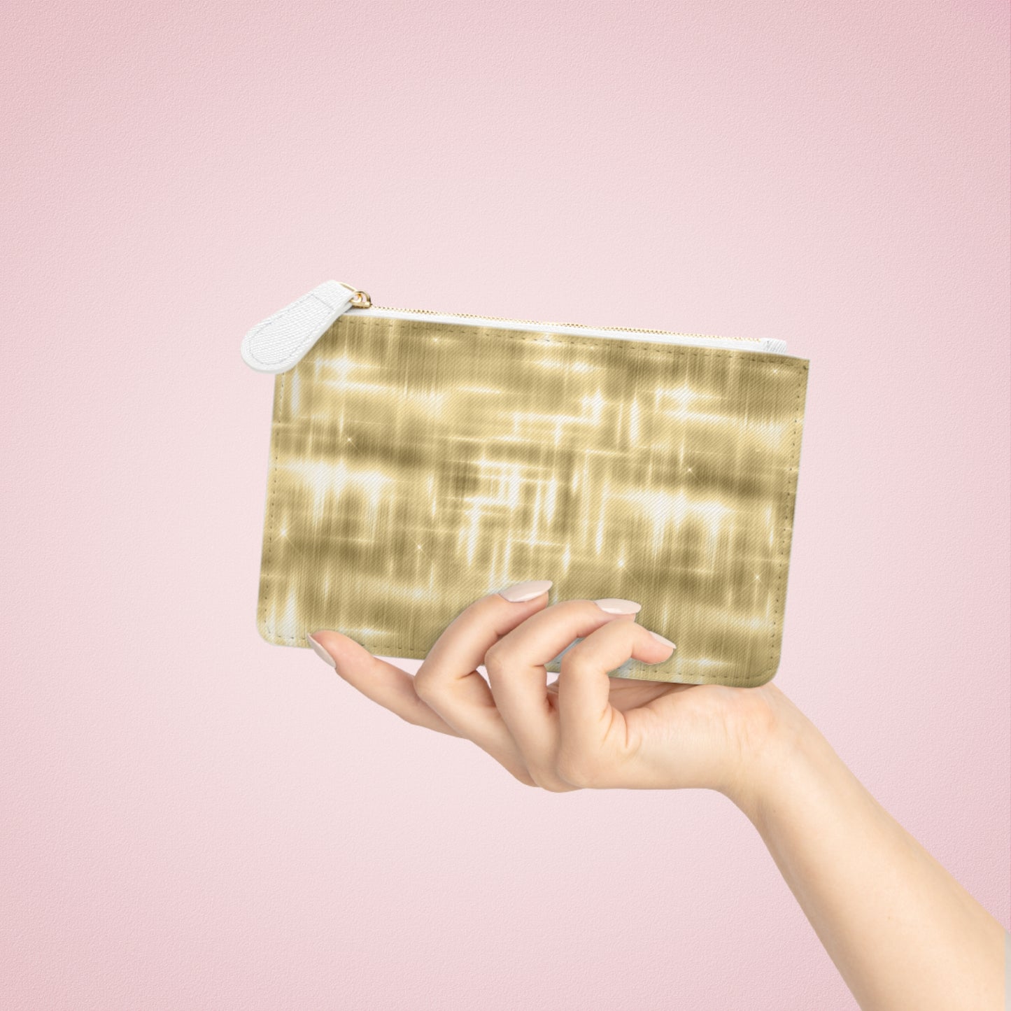 Collector's Vault: Aurum Gala | Glitter & Gold Smooth Mini Clutch Bag | Radiant Showpiece for Grand Occasions