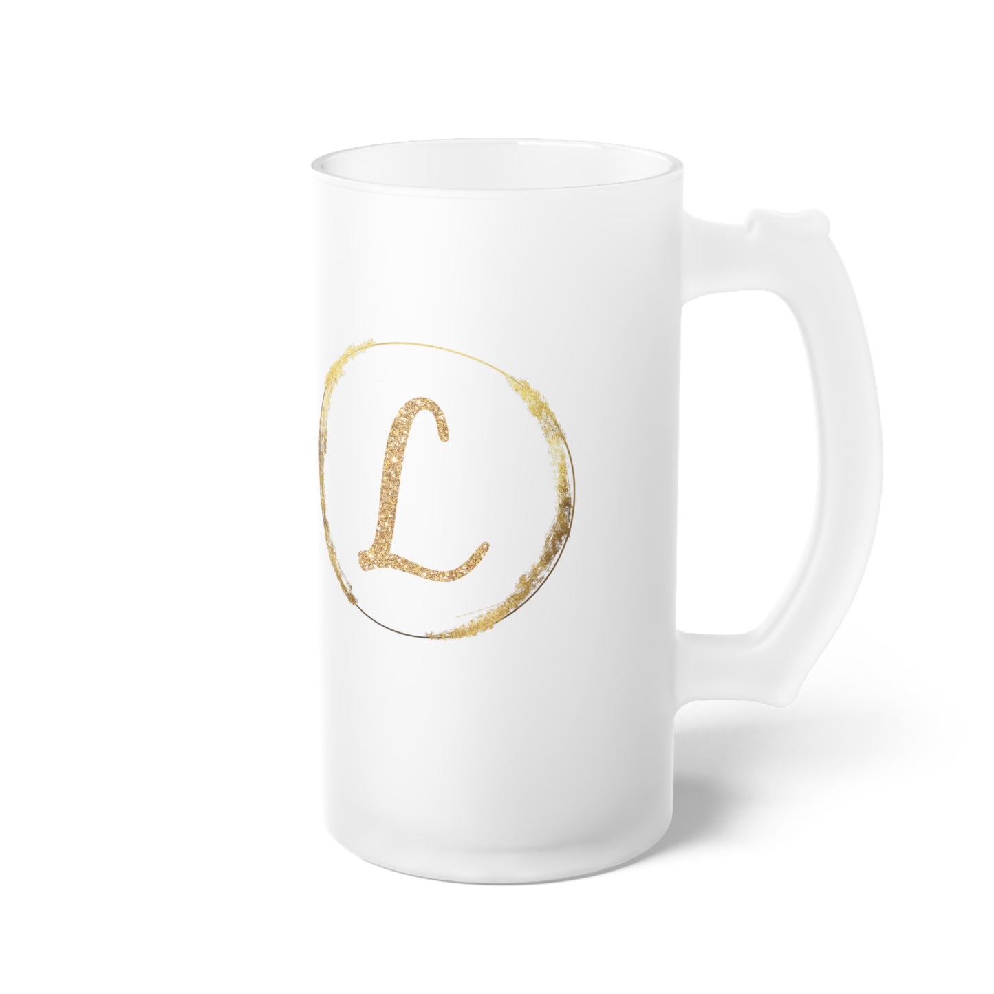 Letter L - Personalized 16oz Frosted Glass Mug – Stylish, Microwave & Dishwasher Safe Drinkware