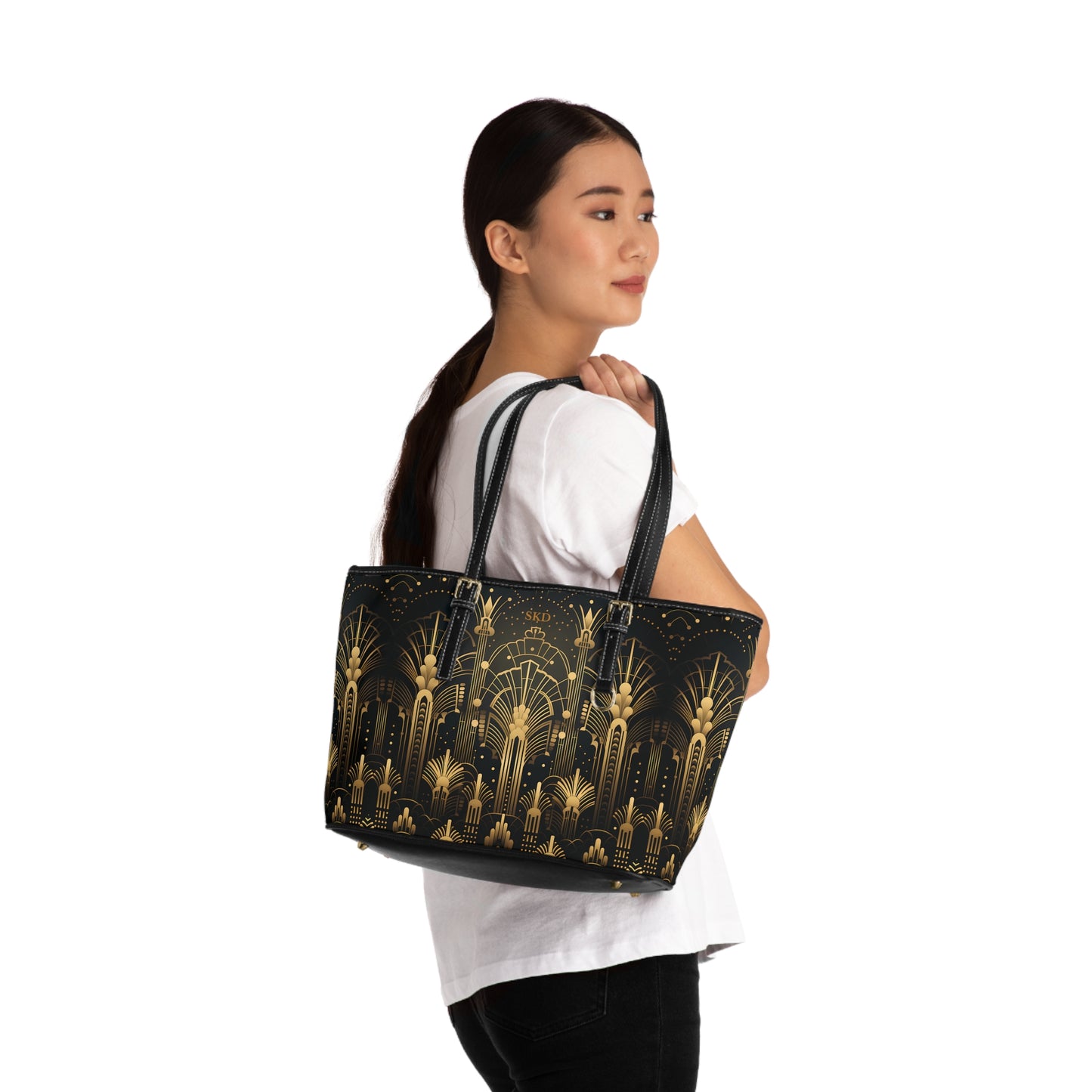 LIMITED EDITION: Gatsby Opulence | Black & Gold Art Deco Shoulder Bag | Jazz Age Glamour for Modern Sophistication