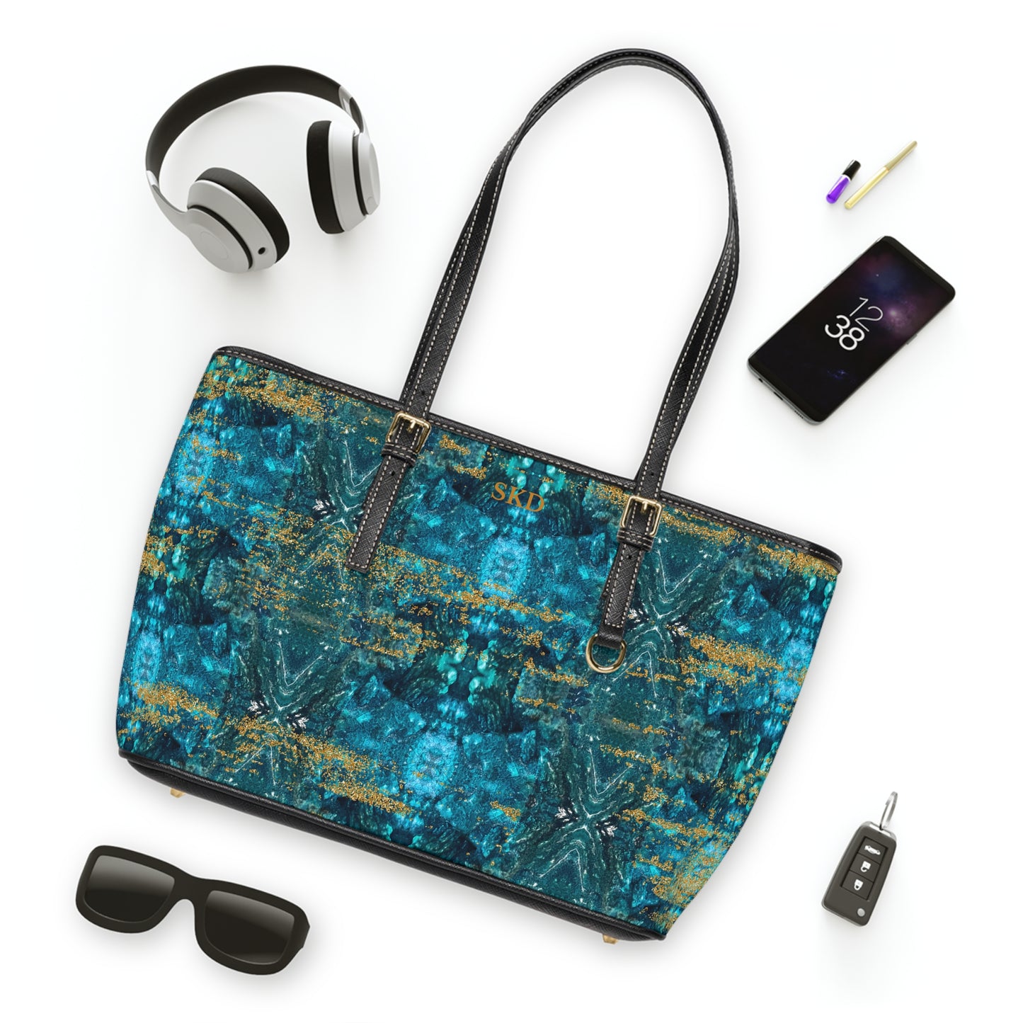 LIMITED EDITION: Celestial Reverie | Chrysocolla & Pyrite Inspired Shoulder Bag | Collector’s Vault Edition of Cleopatra’s Wise Stone”