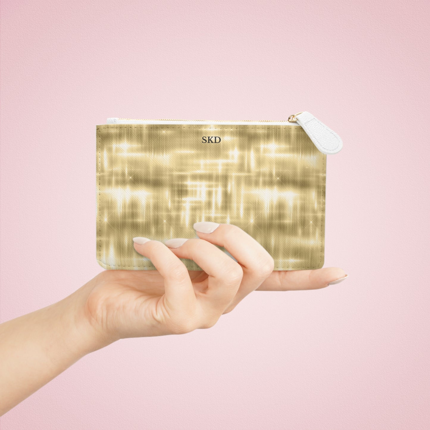 Collector's Vault: Aurum Gala | Glitter & Gold Smooth Mini Clutch Bag | Radiant Showpiece for Grand Occasions