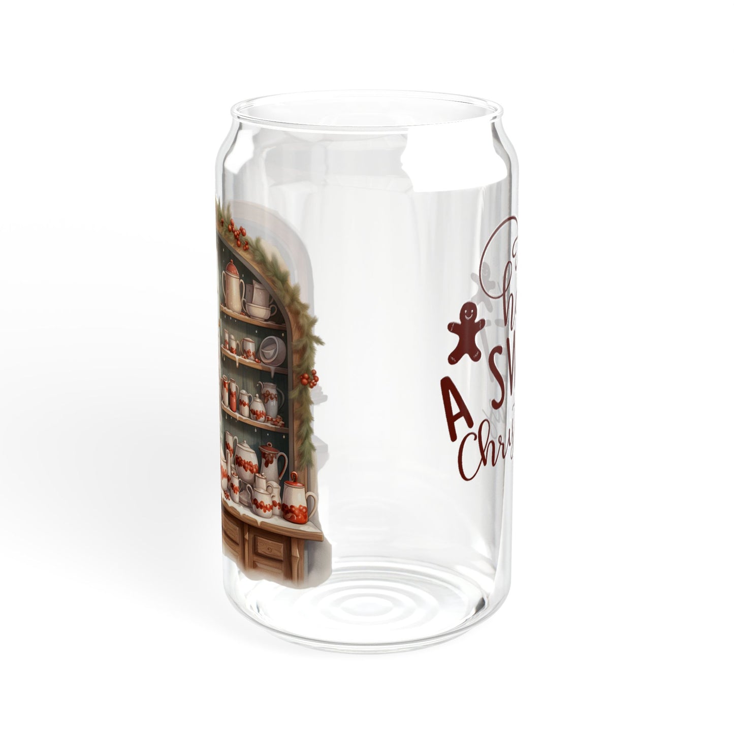 'Have A Sweet Christmas' | 16oz Custom Sipper Glass with Bamboo Lid & Straw – Perfect for Sweet Treats and Family Parties
