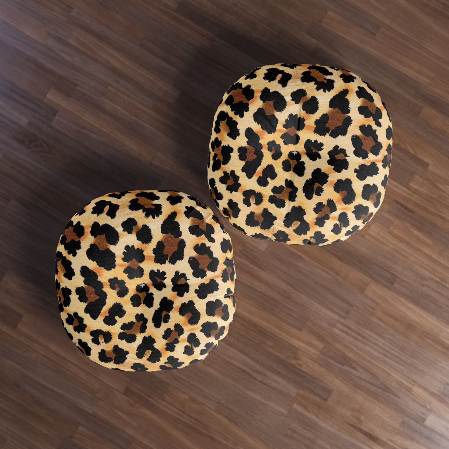 Leopard Print Round Tufted Floor Pillow | Bold Safari Style Meets Plush Comfort