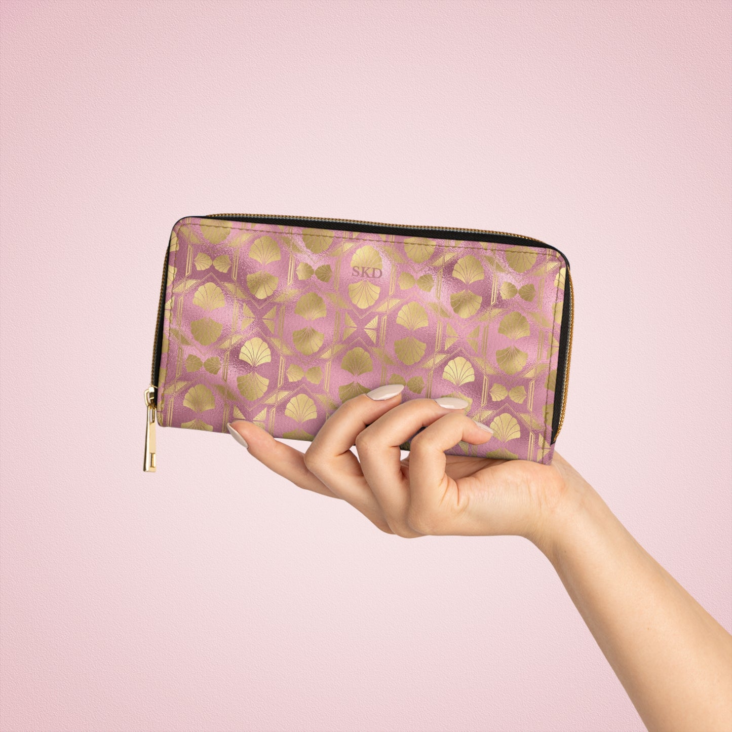 Collector's Vault: Blush Horizon | Soft Pink Smooth Zipper Wallet | Romantic Pastel Beauty for Feminine Charm
