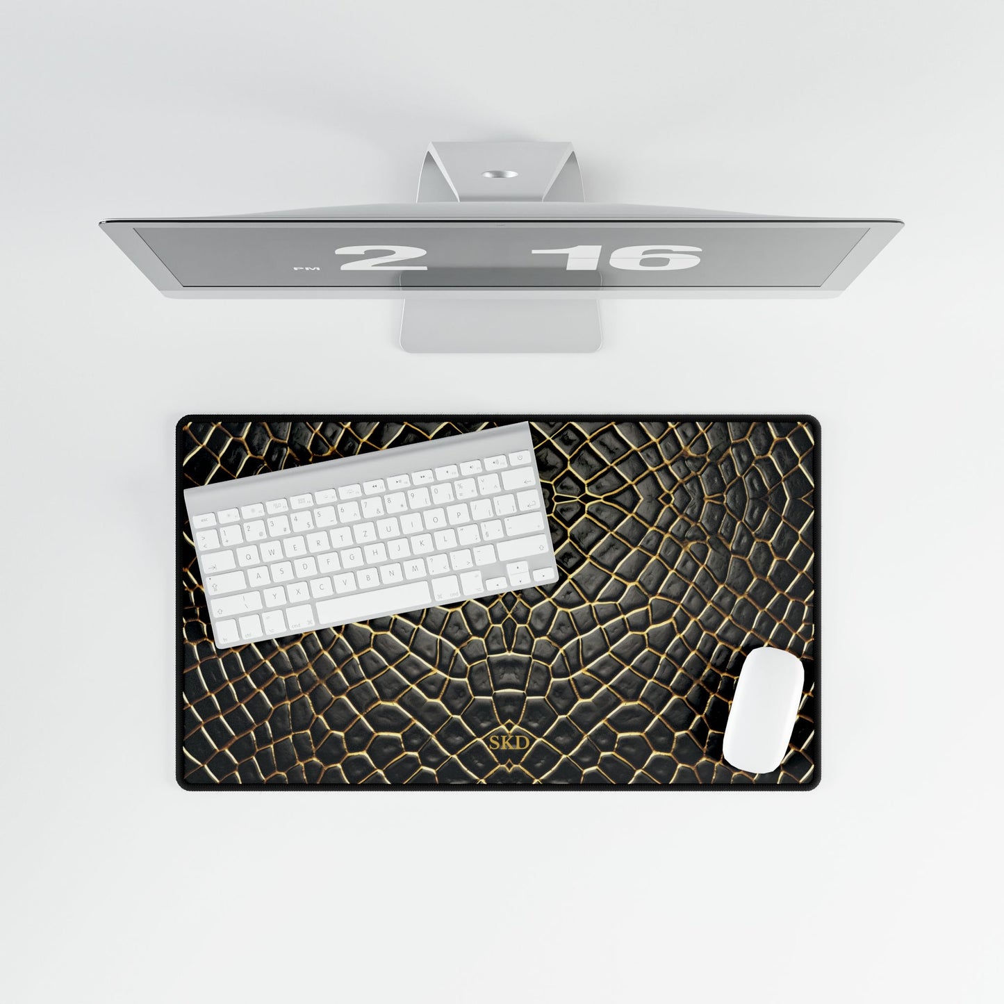LIMITED EDITION: Obsidian Venom | Stiking Black & Gold Faux Snake Computer Desk Mat | Non-Slip Rubber Base, Smooth Surface for Home Office, Gaming & Creative Spaces