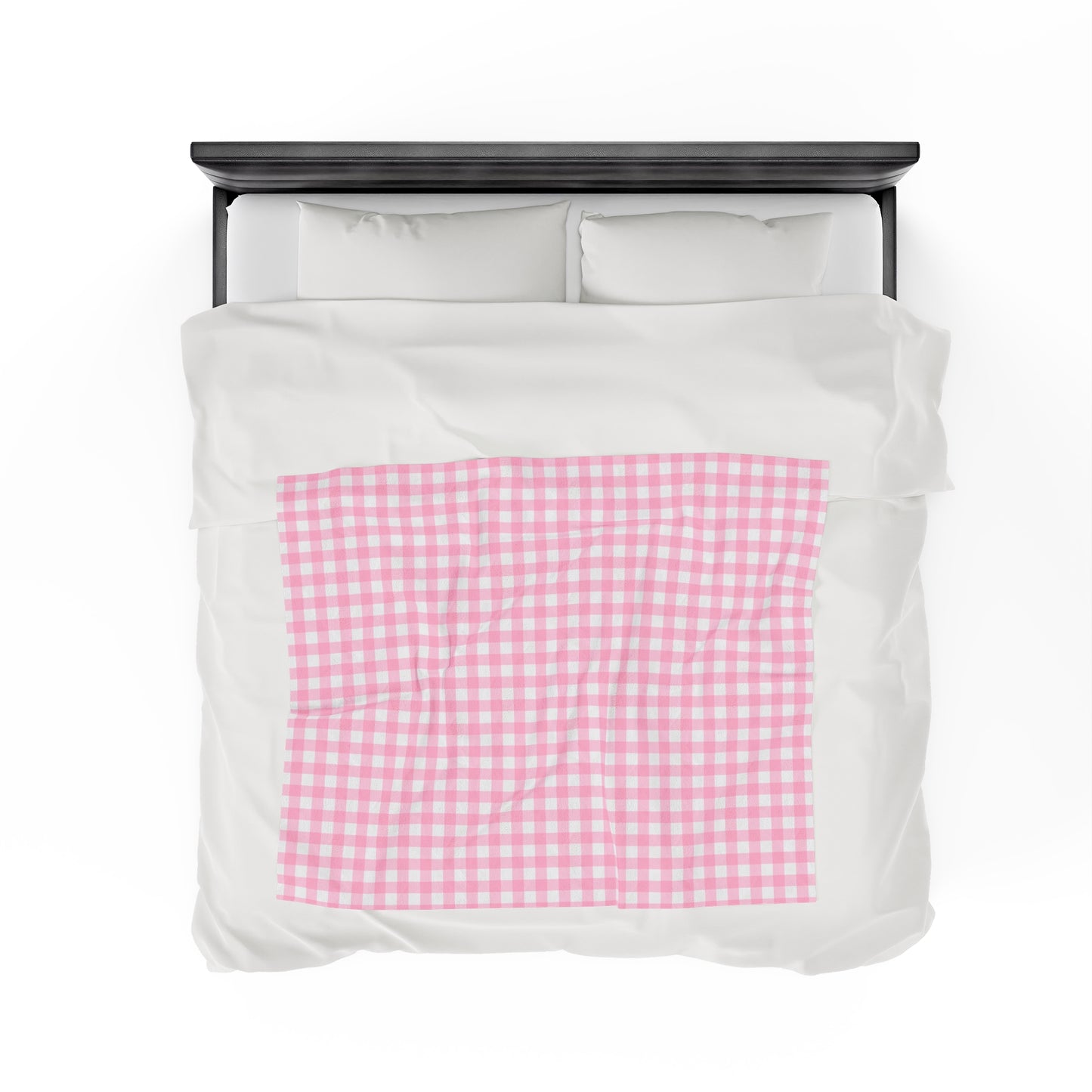 Custom Pink Check Plush Velveteen Plaid Blanket – Cozy, Soft, and Perfect for Personalized Gifts | 50x60