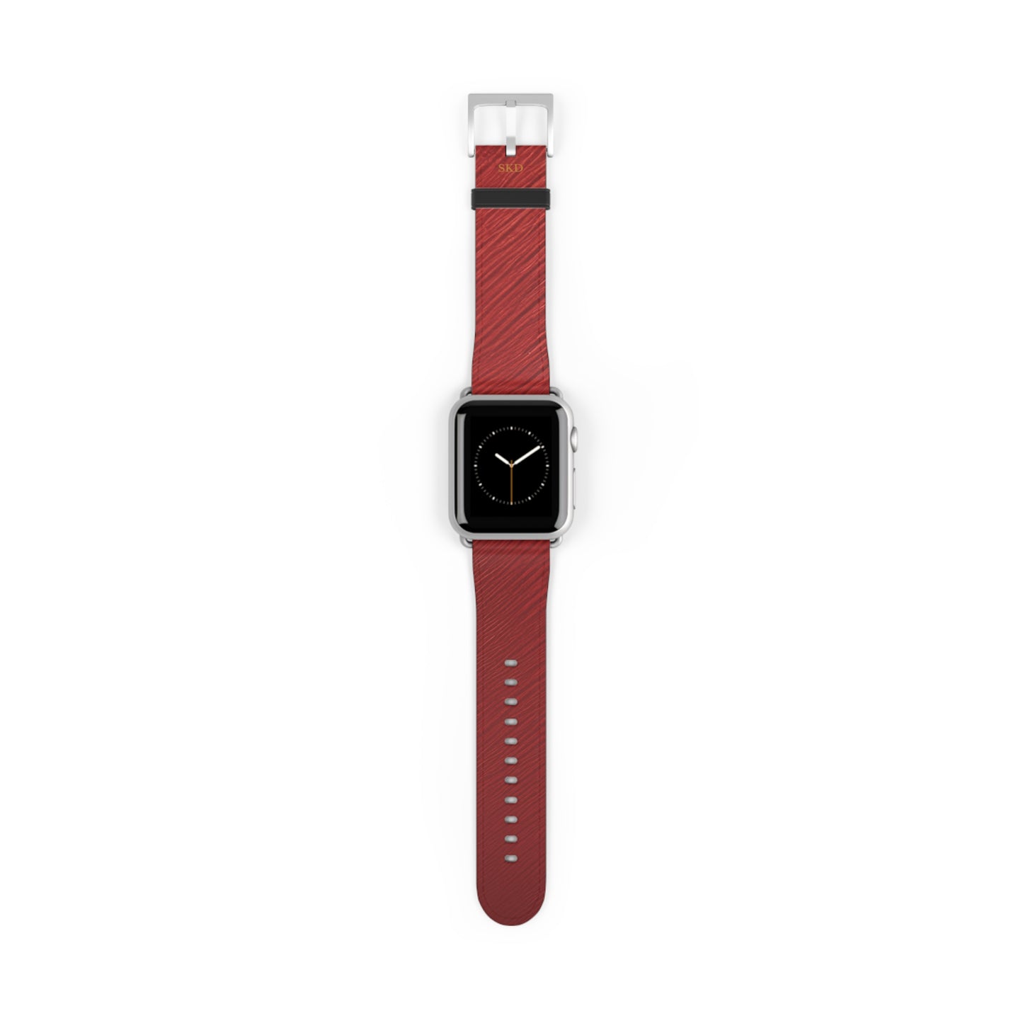 Crimson Reverie | RoHS, REACH & Intertek Certified Dark Red Luxe Apple Watch Strap | Designer Faux Leather, Stainless Steel, All Series Compatible