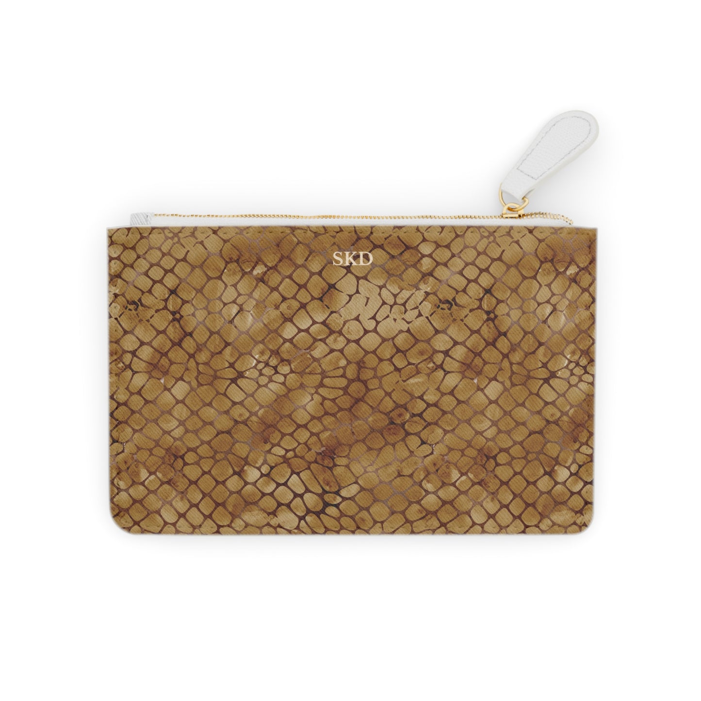 Amber Venom | Amber Brown Faux Snake Mini Clutch Bag | Warm Exotic Luxury for Bold Style