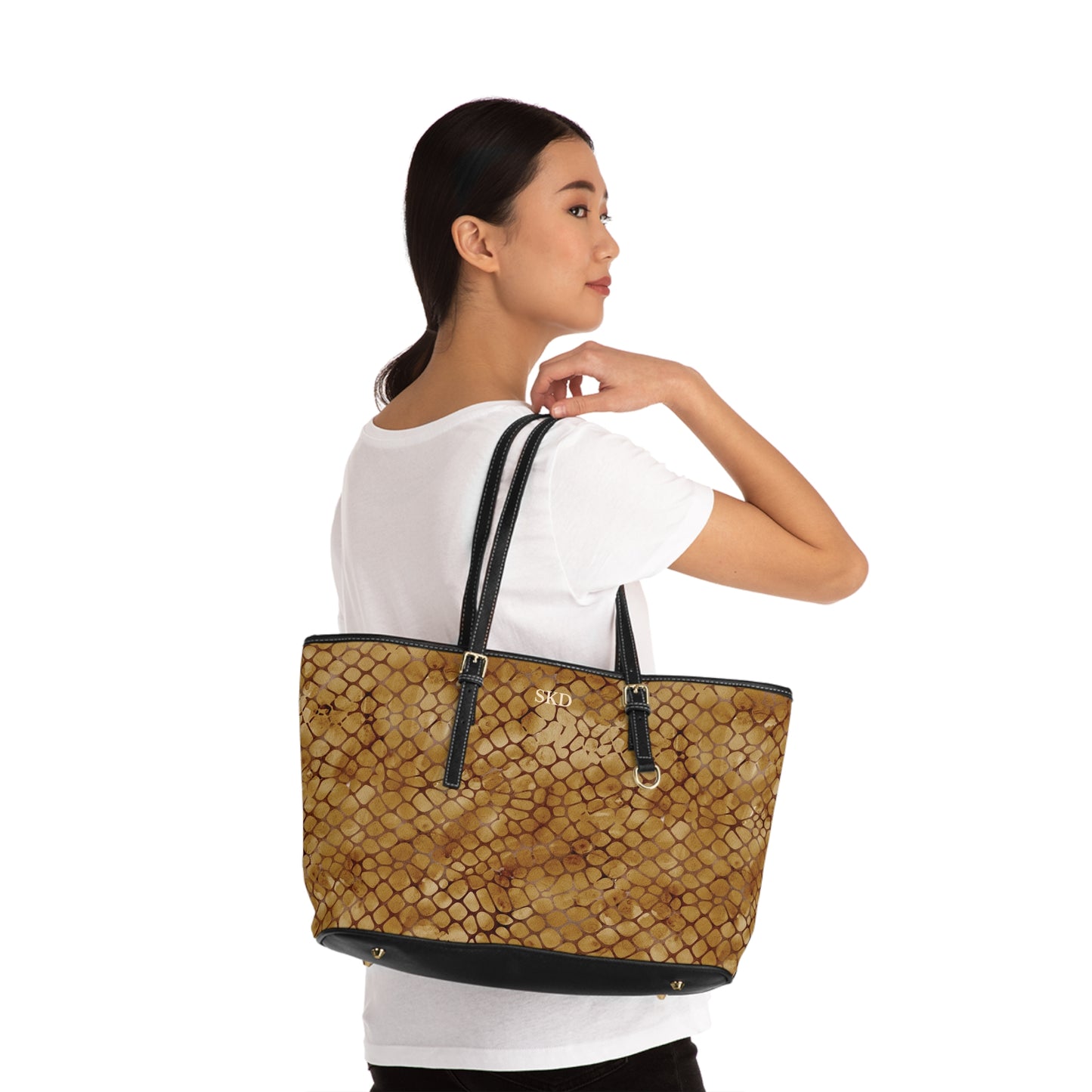 Amber Venom | Amber Brown Faux Snake Shoulder Bag | Warm Exotic Luxury for Bold Style