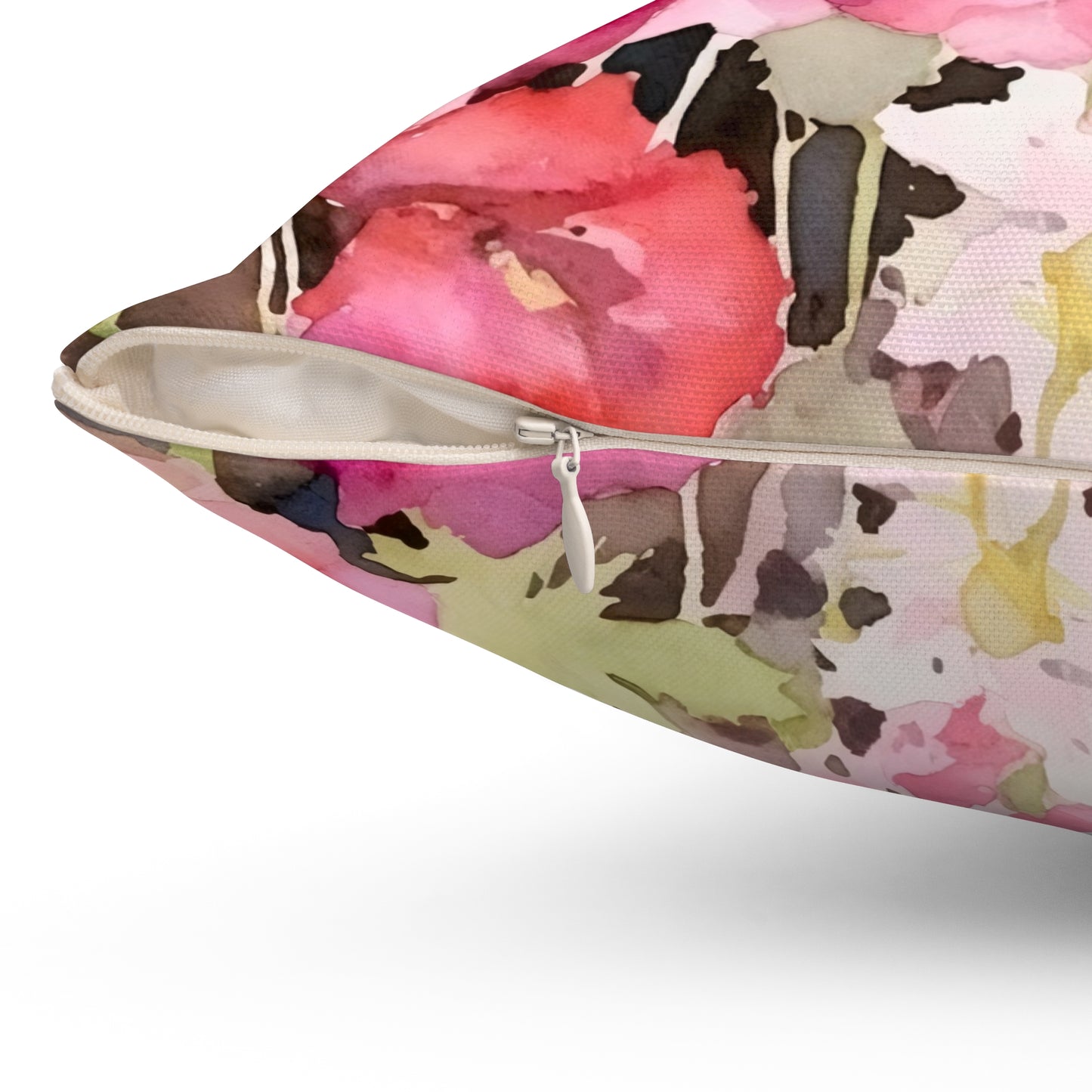 Berry Flowers Custom Spun Polyester Square Pillow – Stylish Double-Sided Home Décor Accent for a Personalized Touch