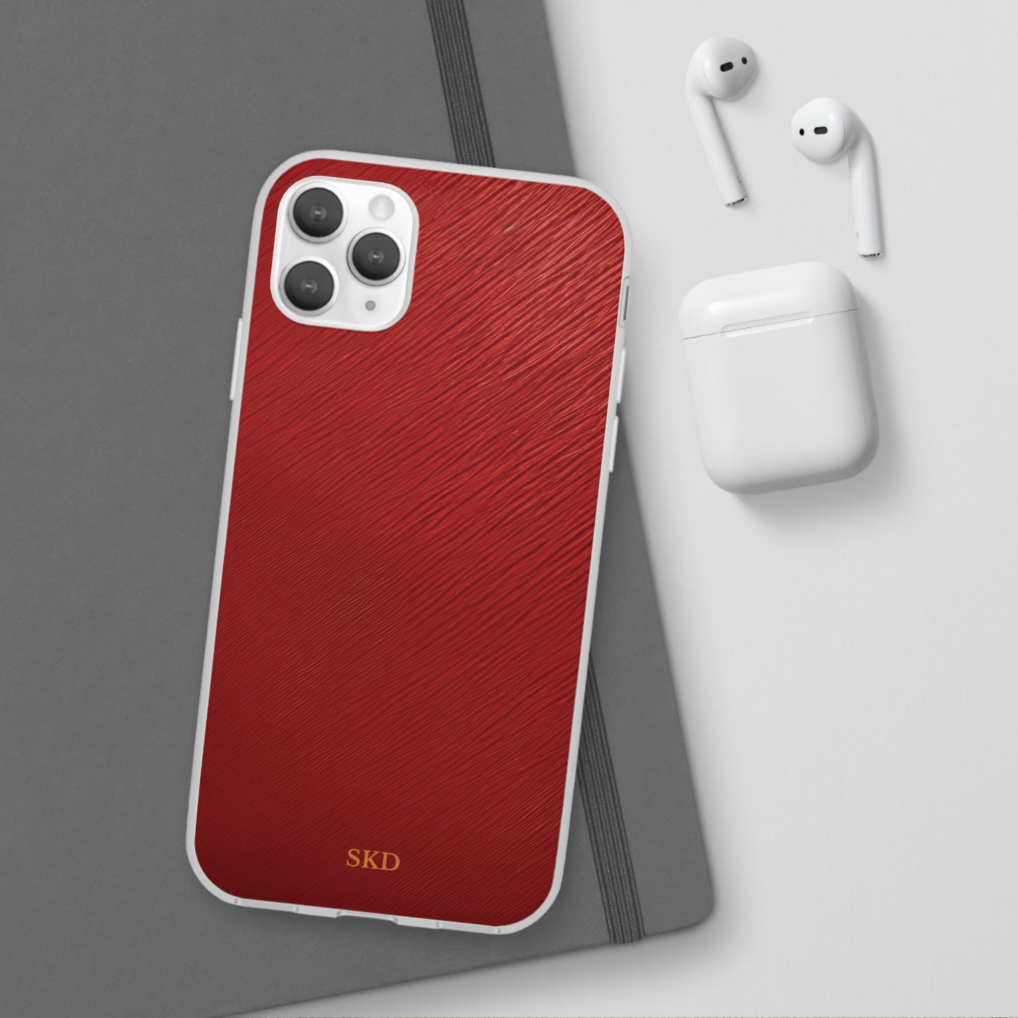 Crimson Reverie | Striking Dark Red iPhone Case | Shock-Absorbing TPU Protective Cover, Slim & Wireless Charging Compatible – Unique Tech Gift for All iPhone Sizes