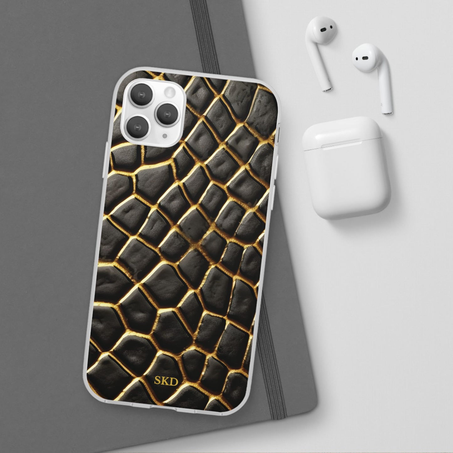 LIMITED EDITION: Obsidian Venom | Striking Black & Gold Faux Snake iPhone Case | Sleek, Sophisticated, and Protective