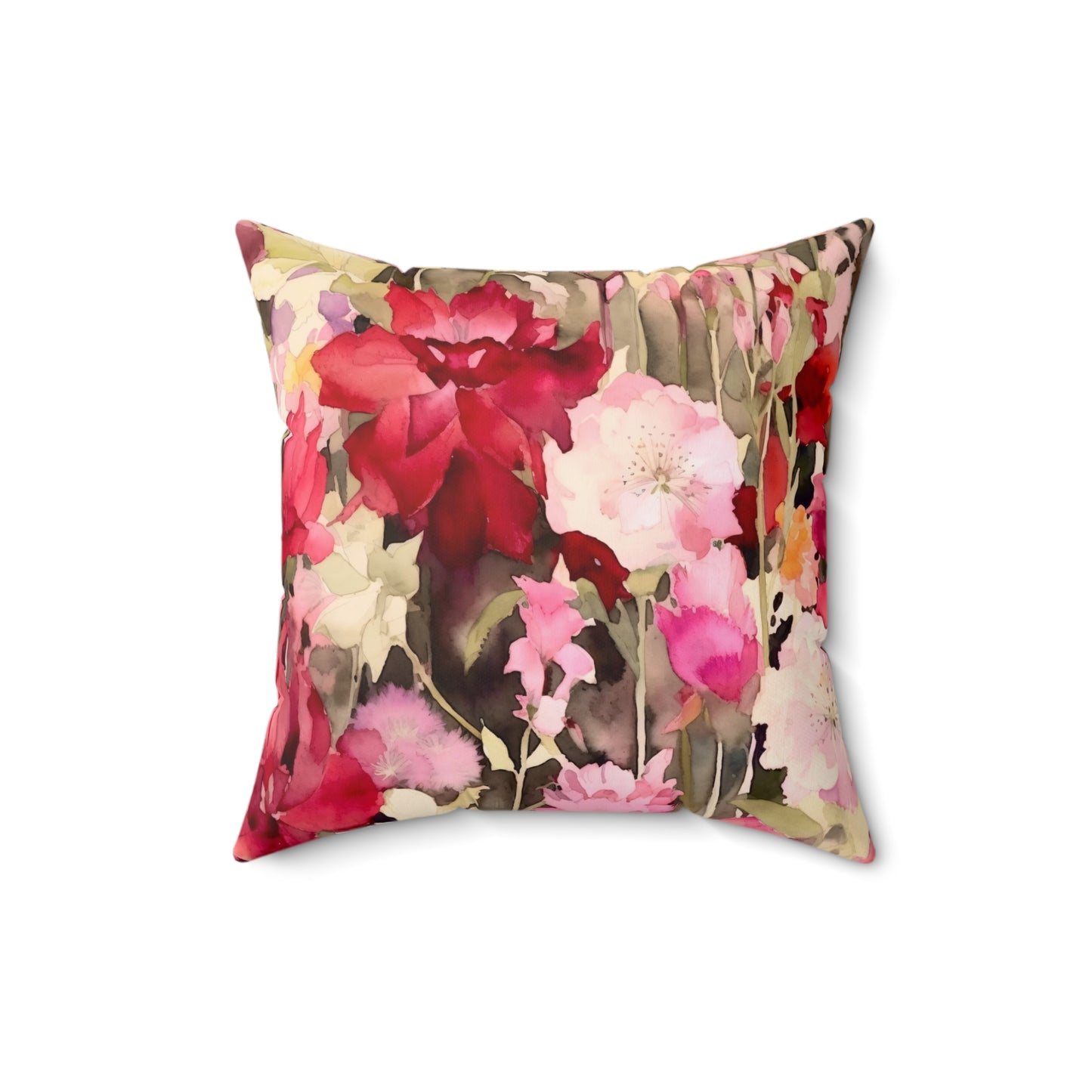 Berry Blooms | Luxurious Floral Tufted Pillow | Elegant Statement Accent for Artistic Interiors