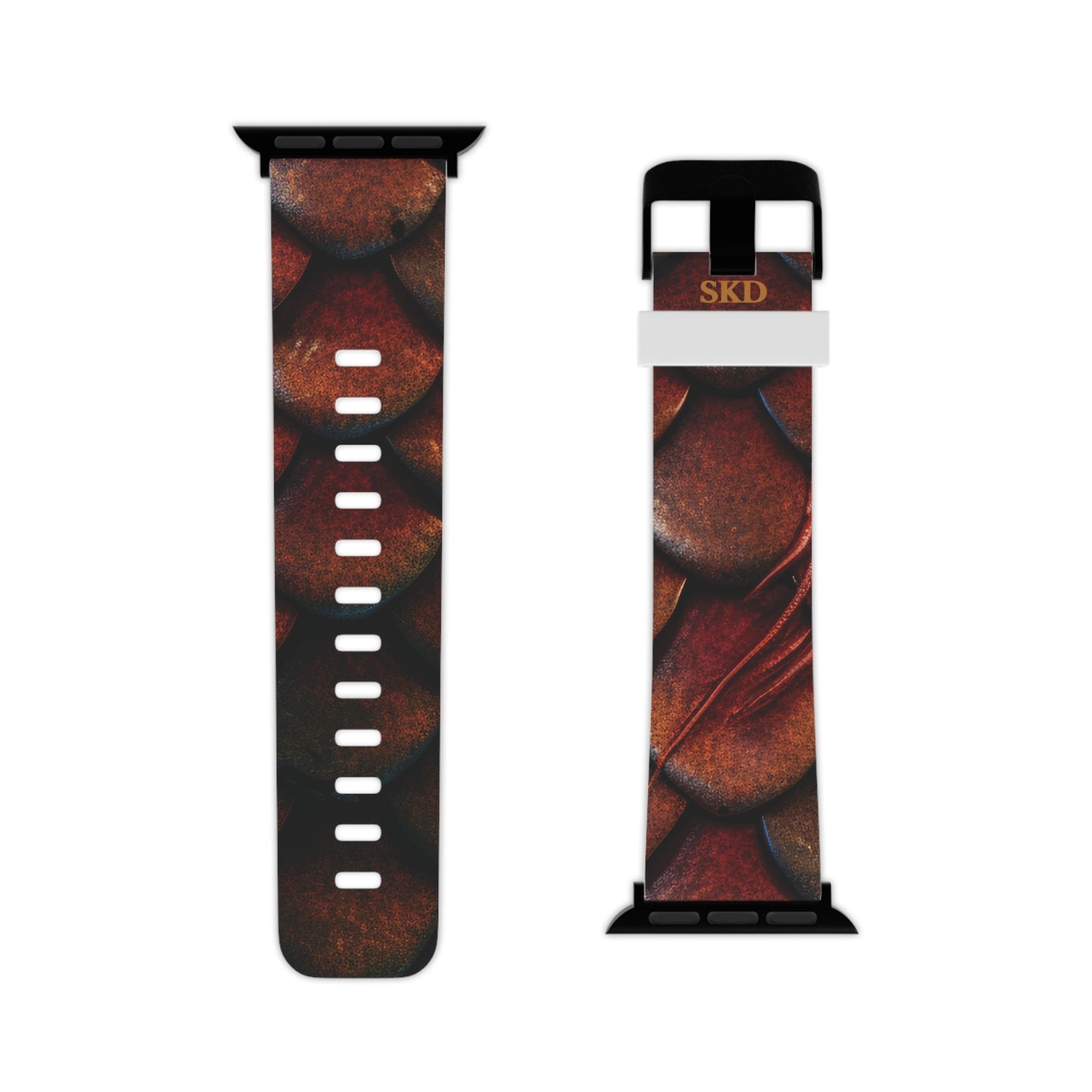 LIMITED EDITION: Enchanting Mystique | Digital Couture Multi-Color Dragon Scale Apple Watch Band (Red Version) | Adjustable Strap, Sweat-Resistant & Compatible with All Series