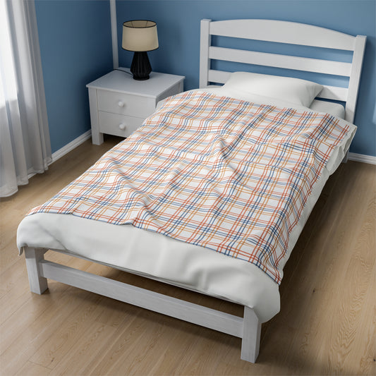 Custom Stripe Plush Velveteen Plaid Blanket – Cozy, Soft, and Perfect for Personalized Gifts | 50x60