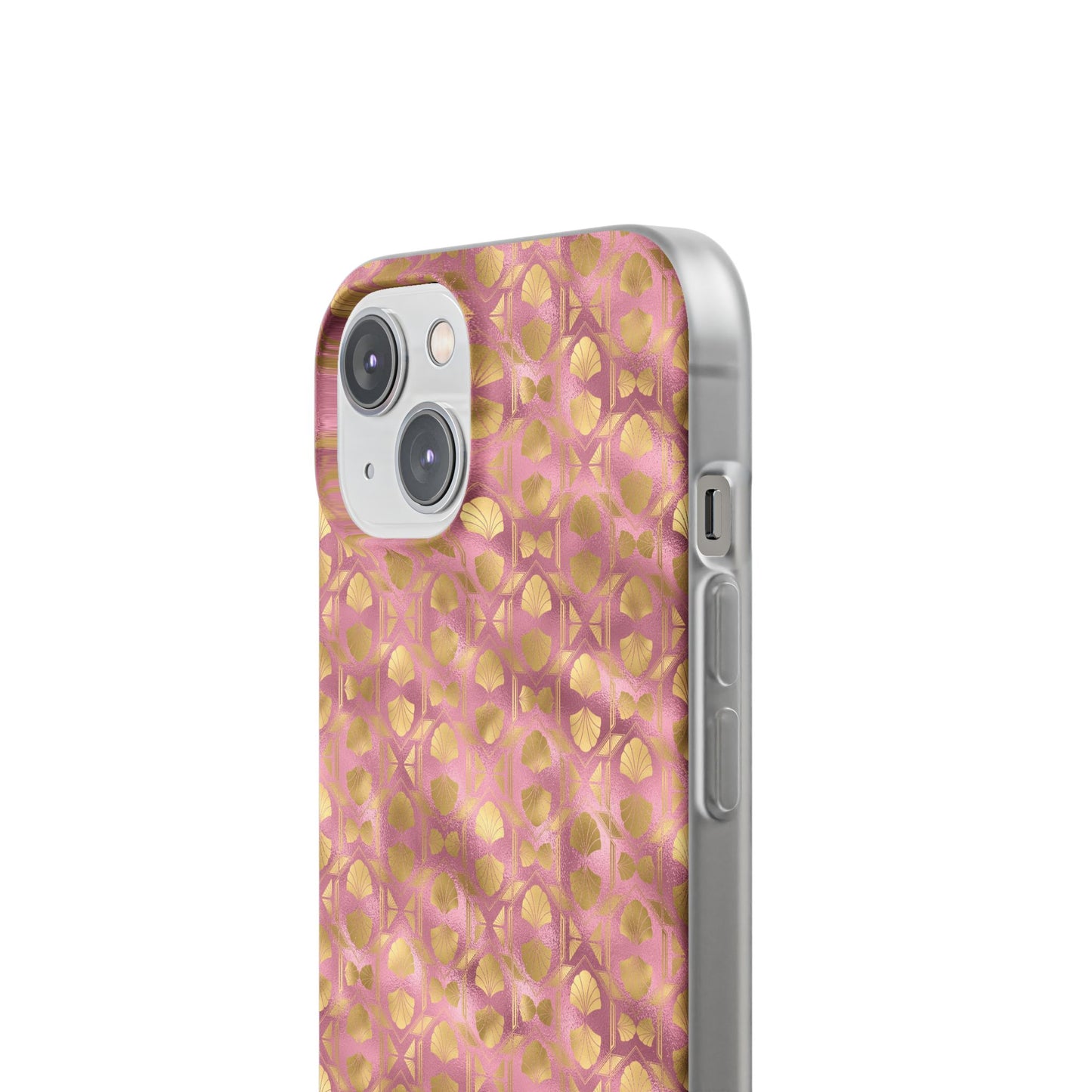 Collector's Vault: Blush Horizon | Soft, Pastel Pink & Gold iPhone Case | Shock-Absorbing TPU Protective Cover, Slim & Wireless Charging Compatible, All iPhone Sizes