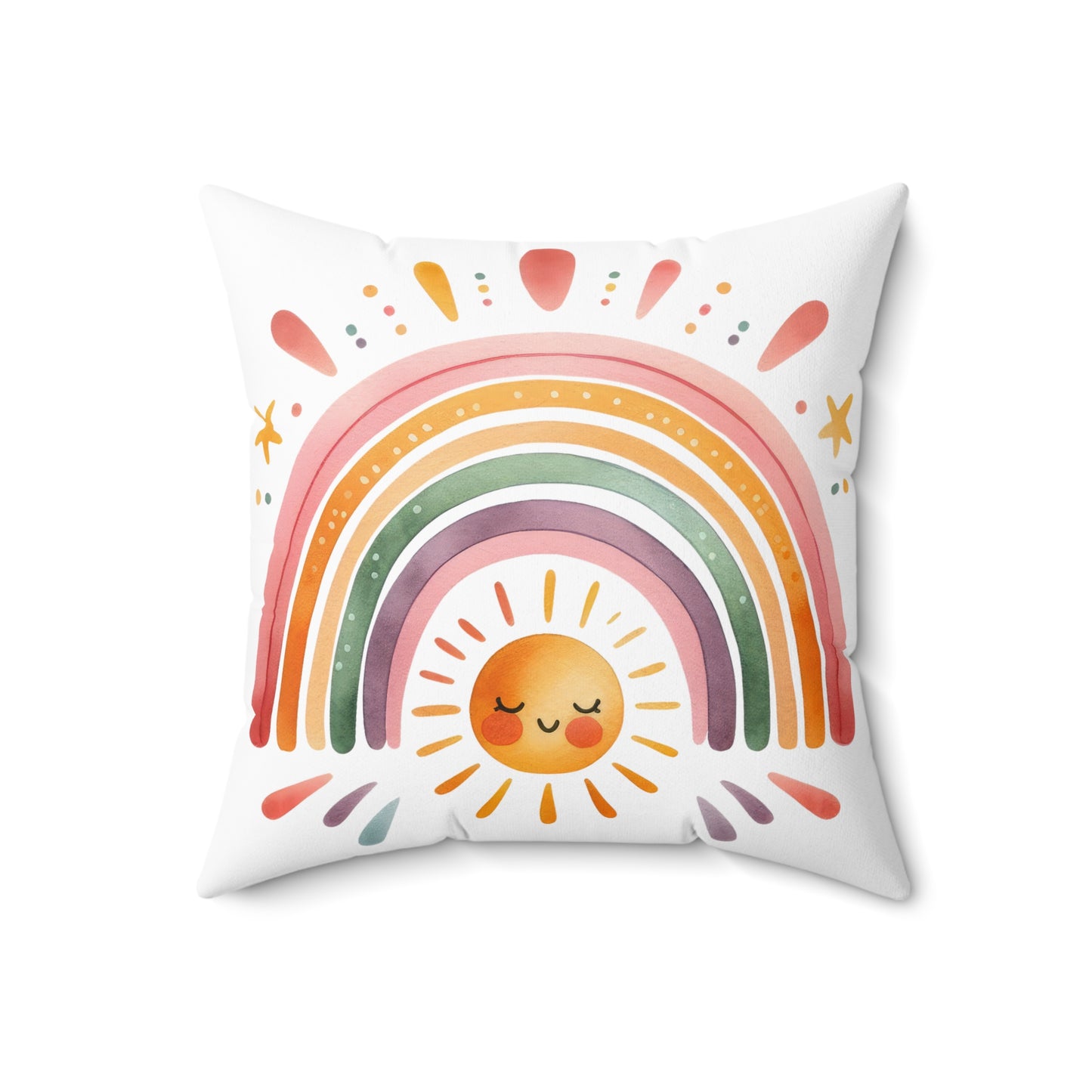Custom Spun Polyester Square Pillow – Stylish Double-Sided Home Décor Accent for a Personalized Touch - All Smiles
