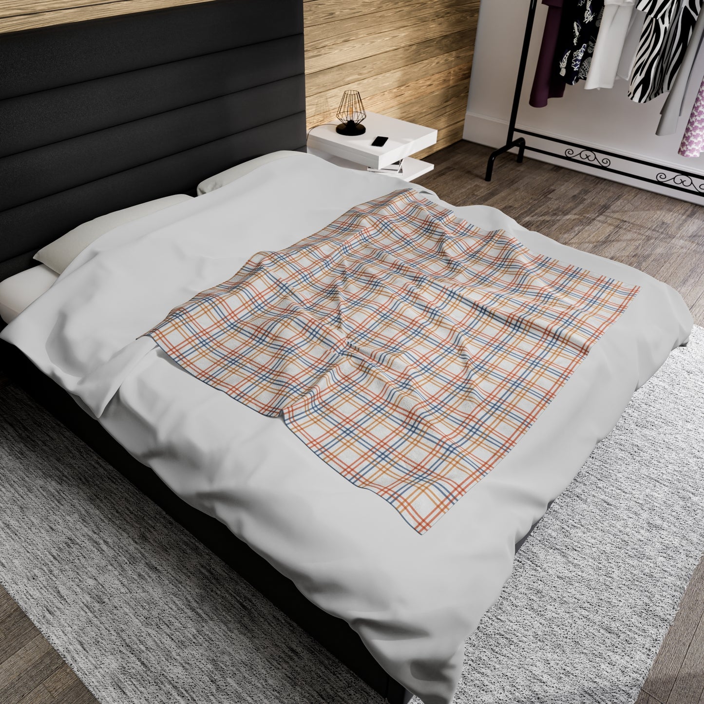 Custom Stripe Plush Velveteen Plaid Blanket – Cozy, Soft, and Perfect for Personalized Gifts | 50x60