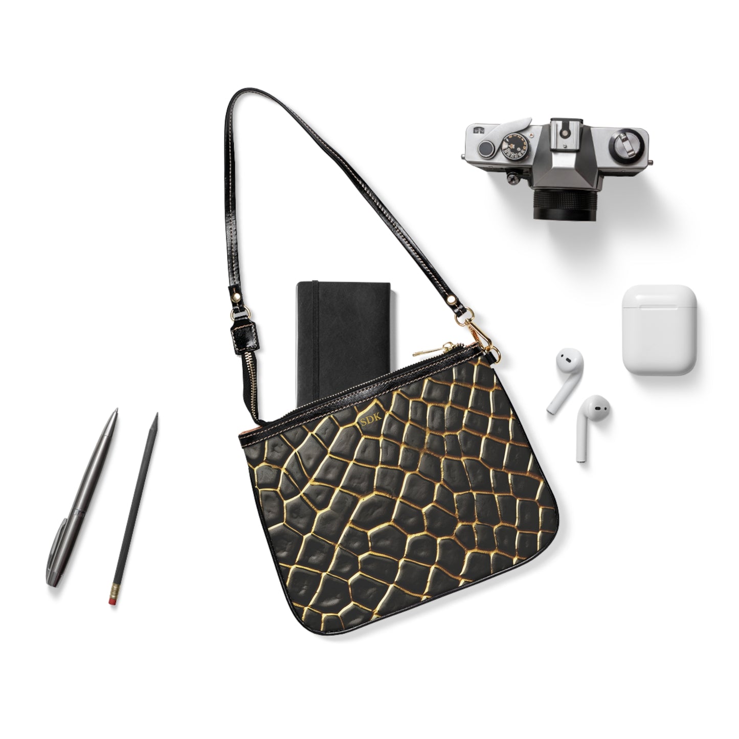 LIMITED EDITION: Obsidian Venom | Striking Black & Gold Small Shoulder Bag | Striking Statement Piece for Bold & Elegant Women