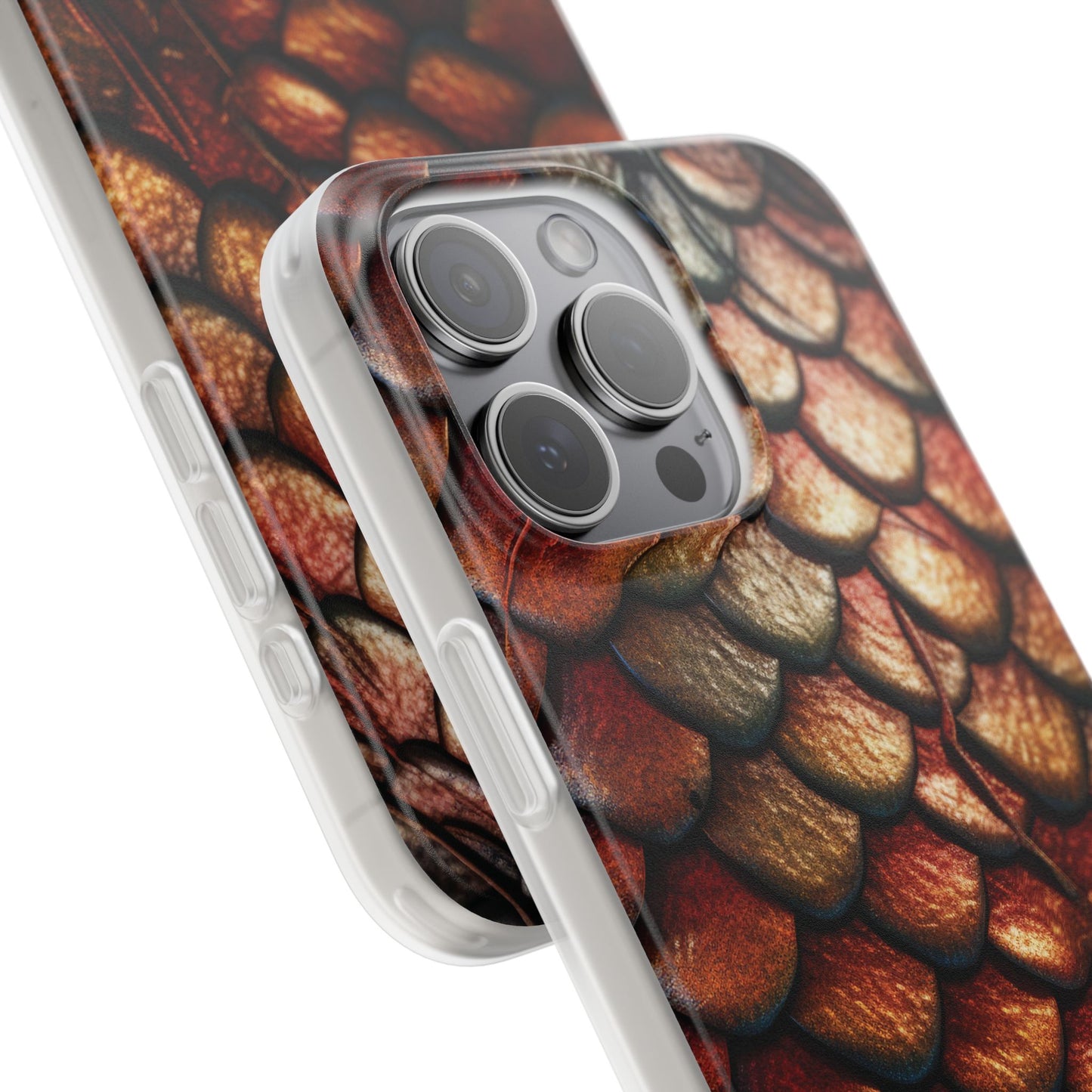 LIMITED EDITION: Enchanging Mystique |  Multi-Color Dragon Scale iPhone Case | Shock-Absorbing TPU Protective Cover, Slim & Wireless Charging Compatible, All iPhone Sizes