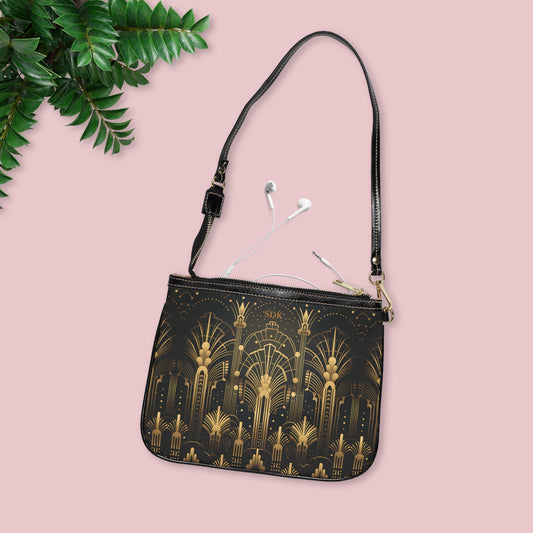LIMITED EDITION: Gatsby Opulence | Black & Gold Art Deco Small Shoulder Bag | Jazz Age Glamour for Modern Sophistication