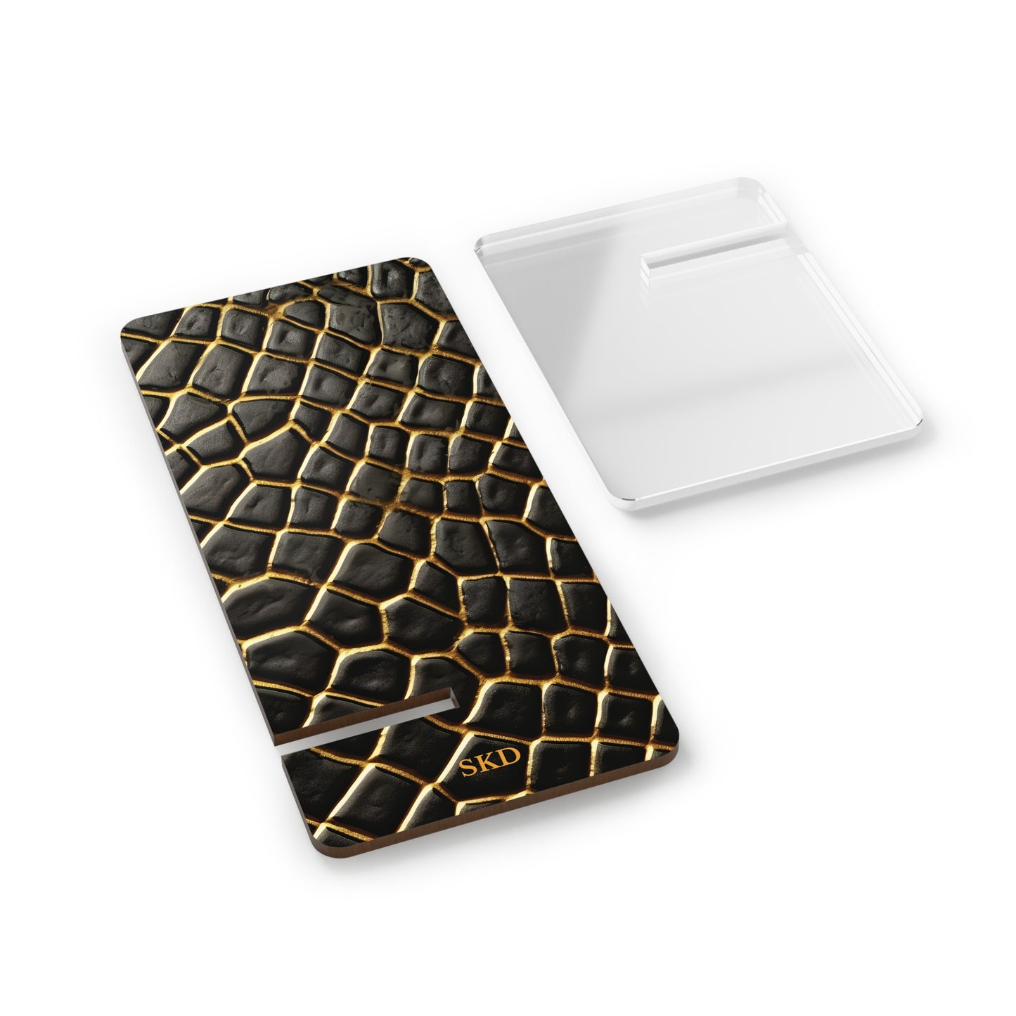 LIMITED EDITION: Obsidian Venom | Striking Black & Gold Faux Snake Smartphone Display Stand | Desk Organizer, Phone Holder, Unique Gift, Home Decor, Office Accessory