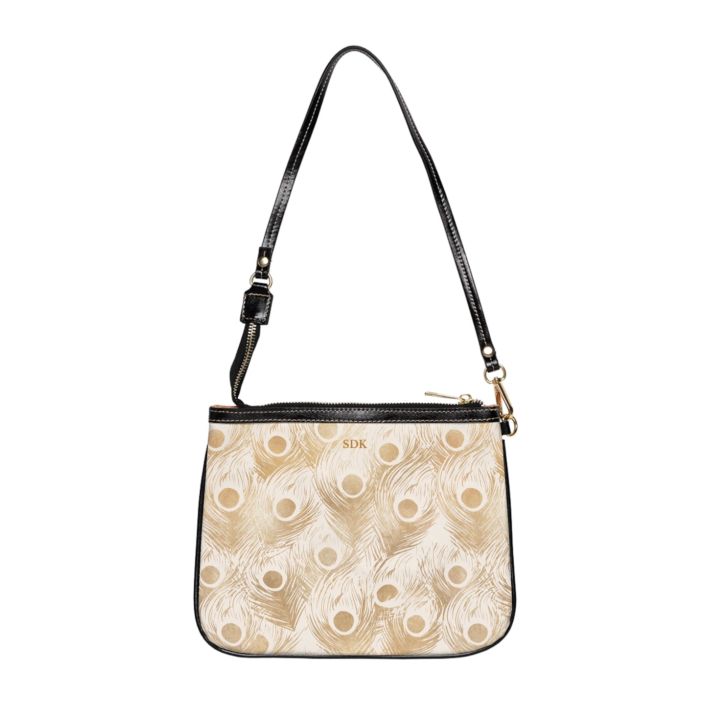Vault Exclusive: Golden Plume | Gold Feather-Patterned Small Shoulder Bag | Luxe Accent Piece for Elegant Evenings