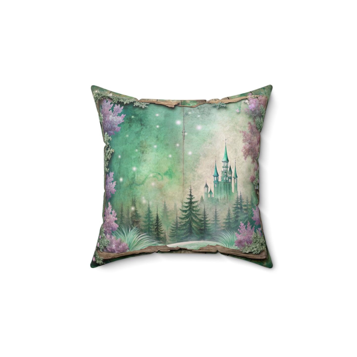 Framed Fairy Forest Custom Spun Polyester Square Pillow – Stylish Double-Sided Home Décor Accent for a Personalized Touch