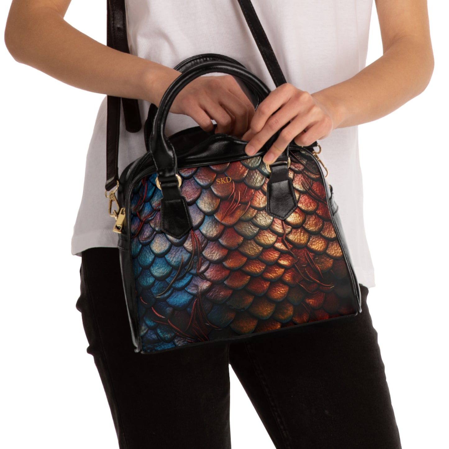LIMITED EDITION: Enchanting Mystique | Multi-Color Dragon Scale Shoulder Bag | Captivating Elegance for Evening Affairs