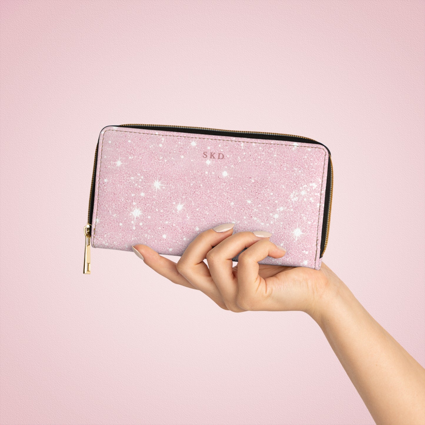 LIMITED EDITION: Stardust Enchantment | Luminous Rose Zipper Wallet | Radiant Grace From the Light Within