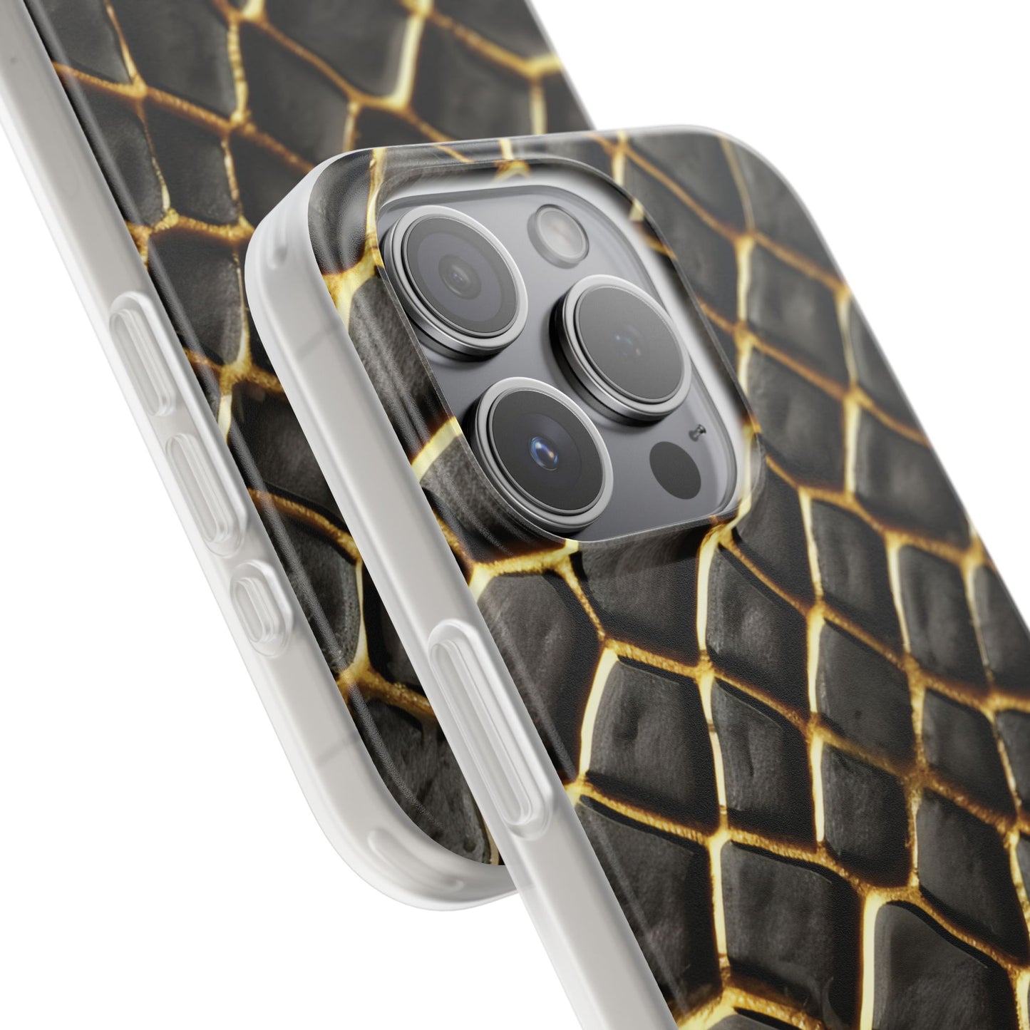 LIMITED EDITION: Obsidian Venom | Striking Black & Gold Faux Snake iPhone Case | Sleek, Sophisticated, and Protective
