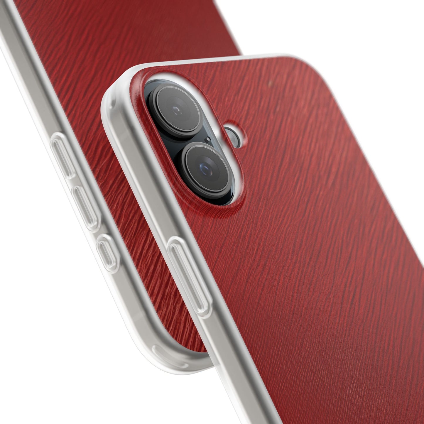 Crimson Reverie | Striking Dark Red iPhone Case | Shock-Absorbing TPU Protective Cover, Slim & Wireless Charging Compatible – Unique Tech Gift for All iPhone Sizes