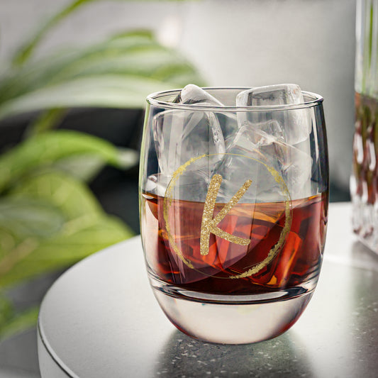 Letter K | Custom 6oz Whiskey Glass – Perfect Personalized Gift, Bar Essential, or Event Prop