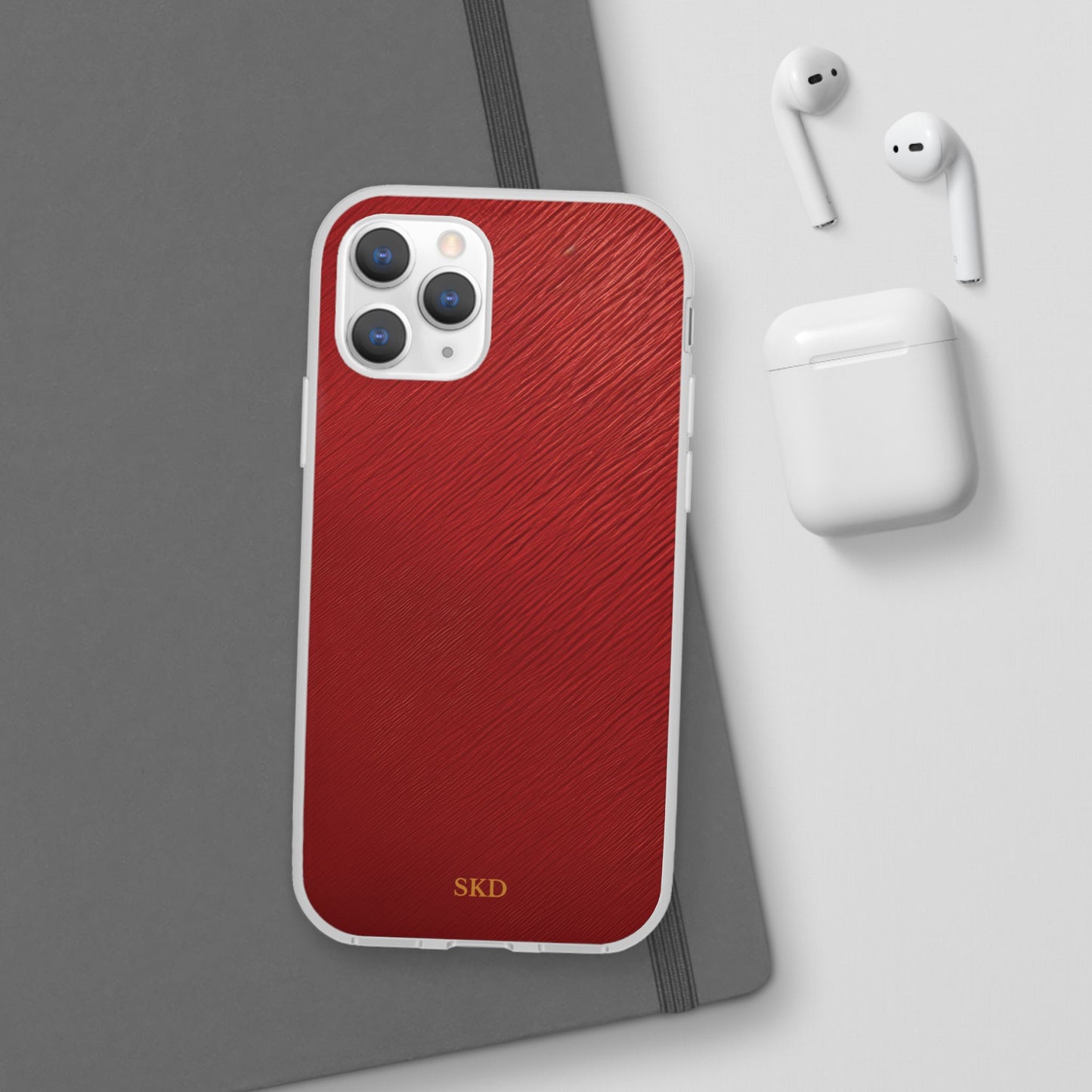 Crimson Reverie | Striking Dark Red iPhone Case | Shock-Absorbing TPU Protective Cover, Slim & Wireless Charging Compatible – Unique Tech Gift for All iPhone Sizes