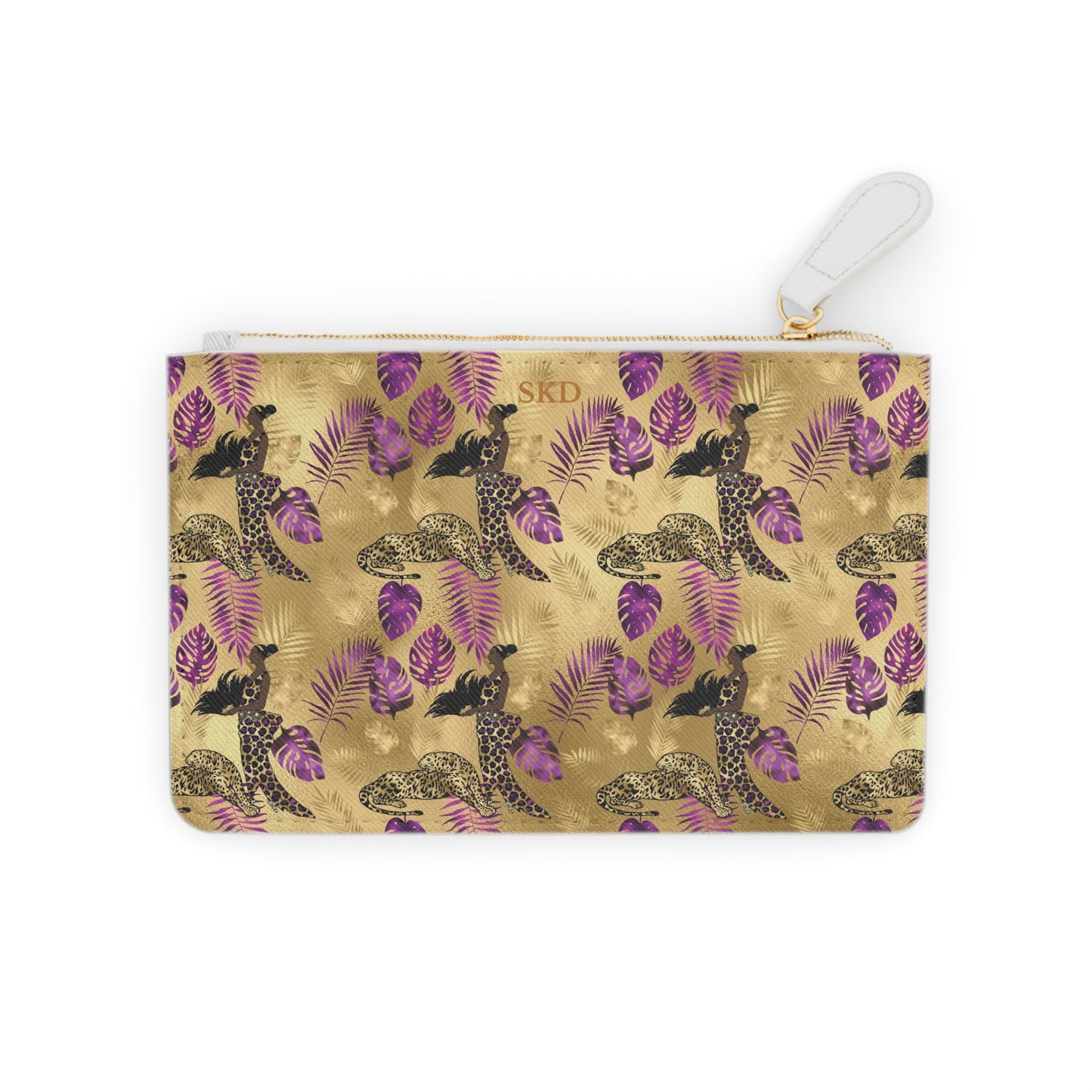 Vault Exclusive: Wild Majesty | Royal Purple and Gold Leopard Mini Clutch Bag | Bold Statement for Confident Fashionistas