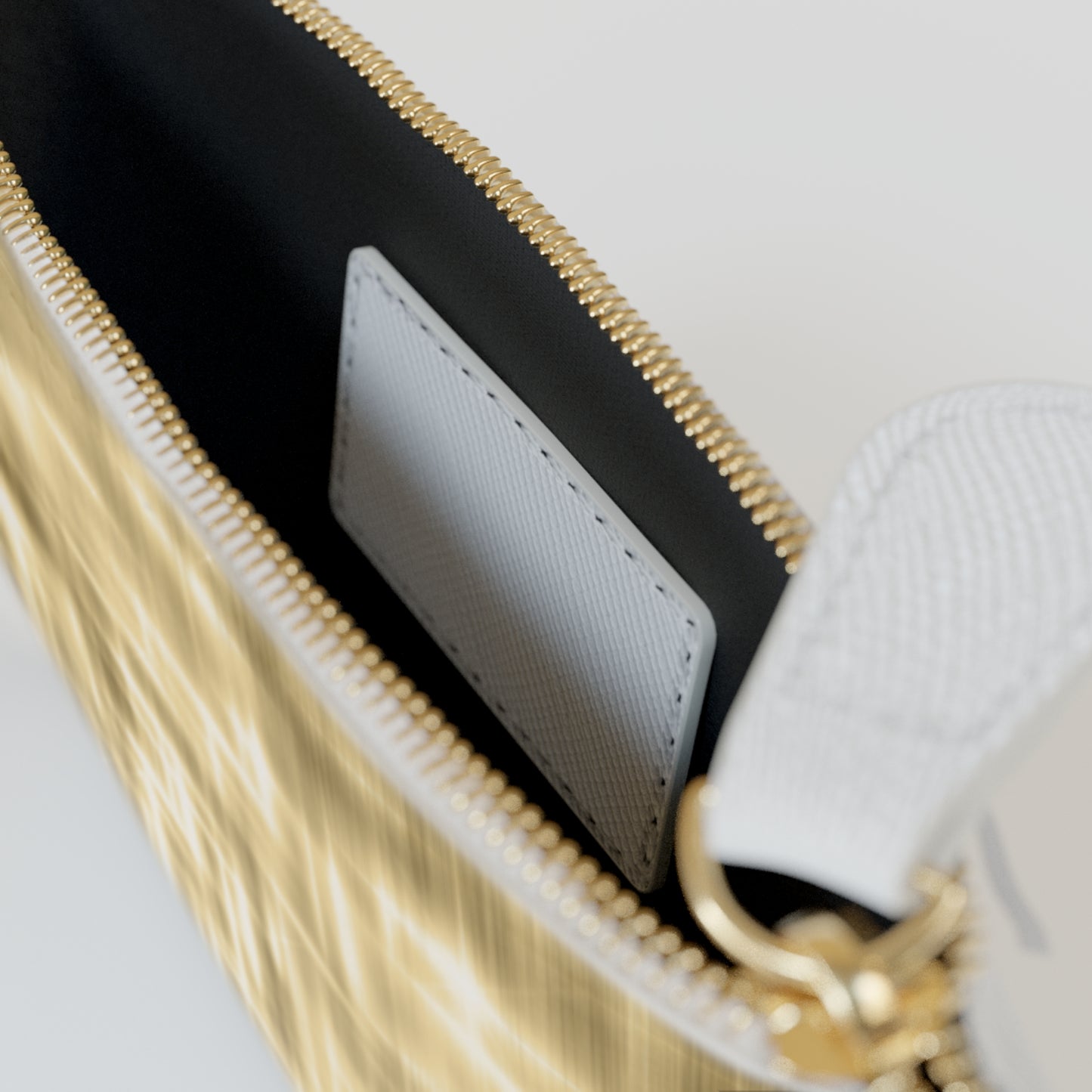 Collector's Vault: Aurum Gala | Glitter & Gold Smooth Mini Clutch Bag | Radiant Showpiece for Grand Occasions