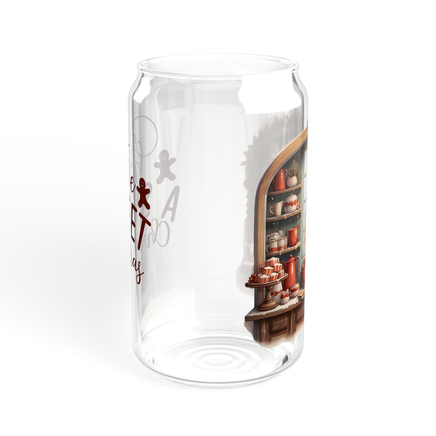 'Have A Sweet Christmas' | 16oz Custom Sipper Glass with Bamboo Lid & Straw – Perfect for Sweet Treats and Family Parties