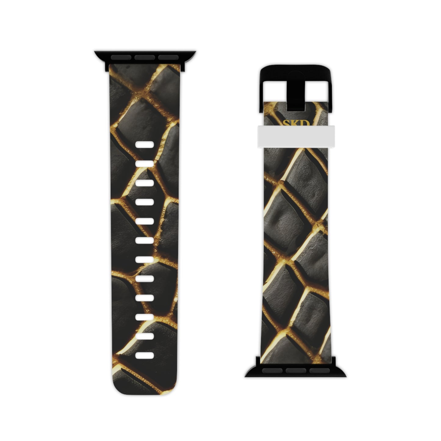 LIMITED EDITION: Obsidian Venom | Striking Black & Gold Digital Couture Apple Watch Band | Adjustable Strap, Sweat-Resistant & Compatible with All Series