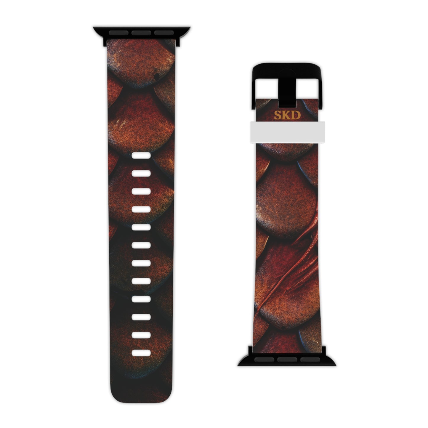 LIMITED EDITION: Enchanting Mystique | Digital Couture Multi-Color Dragon Scale Apple Watch Band (Red Version) | Adjustable Strap, Sweat-Resistant & Compatible with All Series