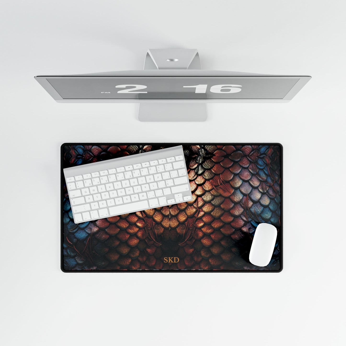 LIMITED EDITION: Enchanting Mystique | Luxurious Multi-Color Dragon Scale Computer Desk Mat | Artistic Showpiece for Creative Spaces