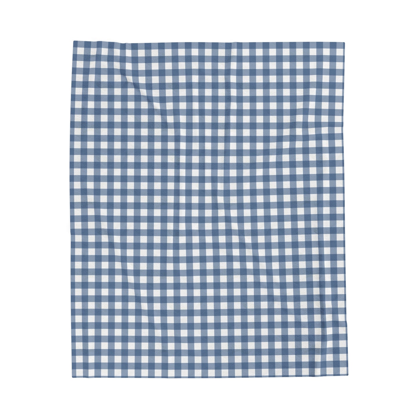 Custom Blue Check Plush Velveteen Plaid Blanket – Cozy, Soft, and Perfect for Personalized Gifts | 50x60