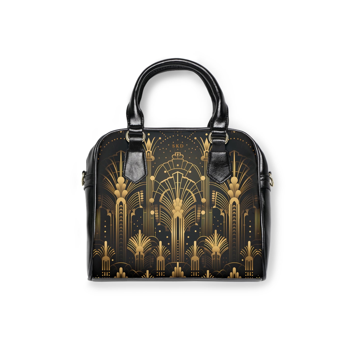 LIMITED EDITION: Gatsby Opulence | Black & Gold Art Deco Shoulder Bag | Jazz Age Glamour for Modern Sophistication