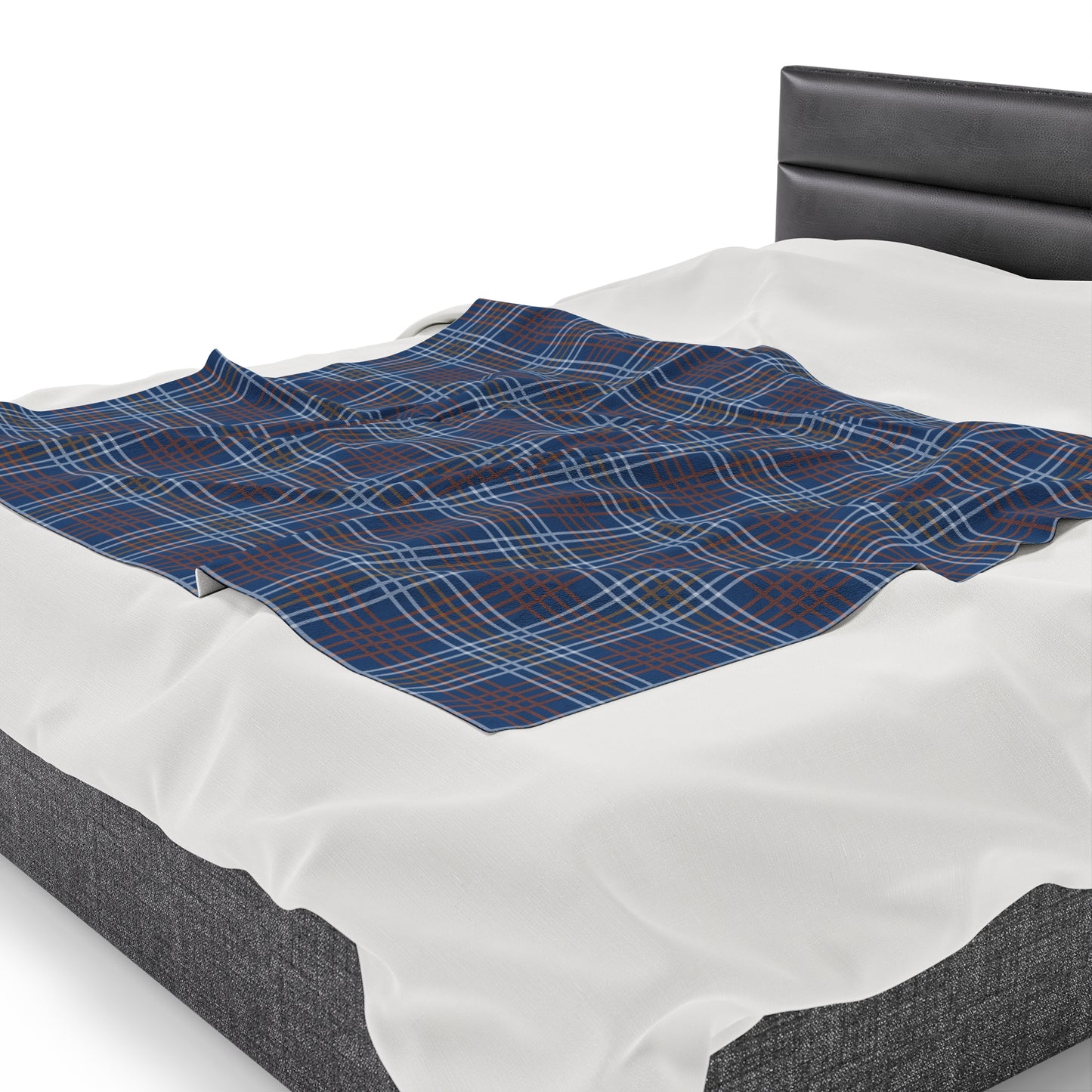 Custom Dark Blue Striped Plush Velveteen Plaid Blanket – Cozy, Soft, and Perfect for Personalized Gifts | 50x60 - Signature Keepsake Designs