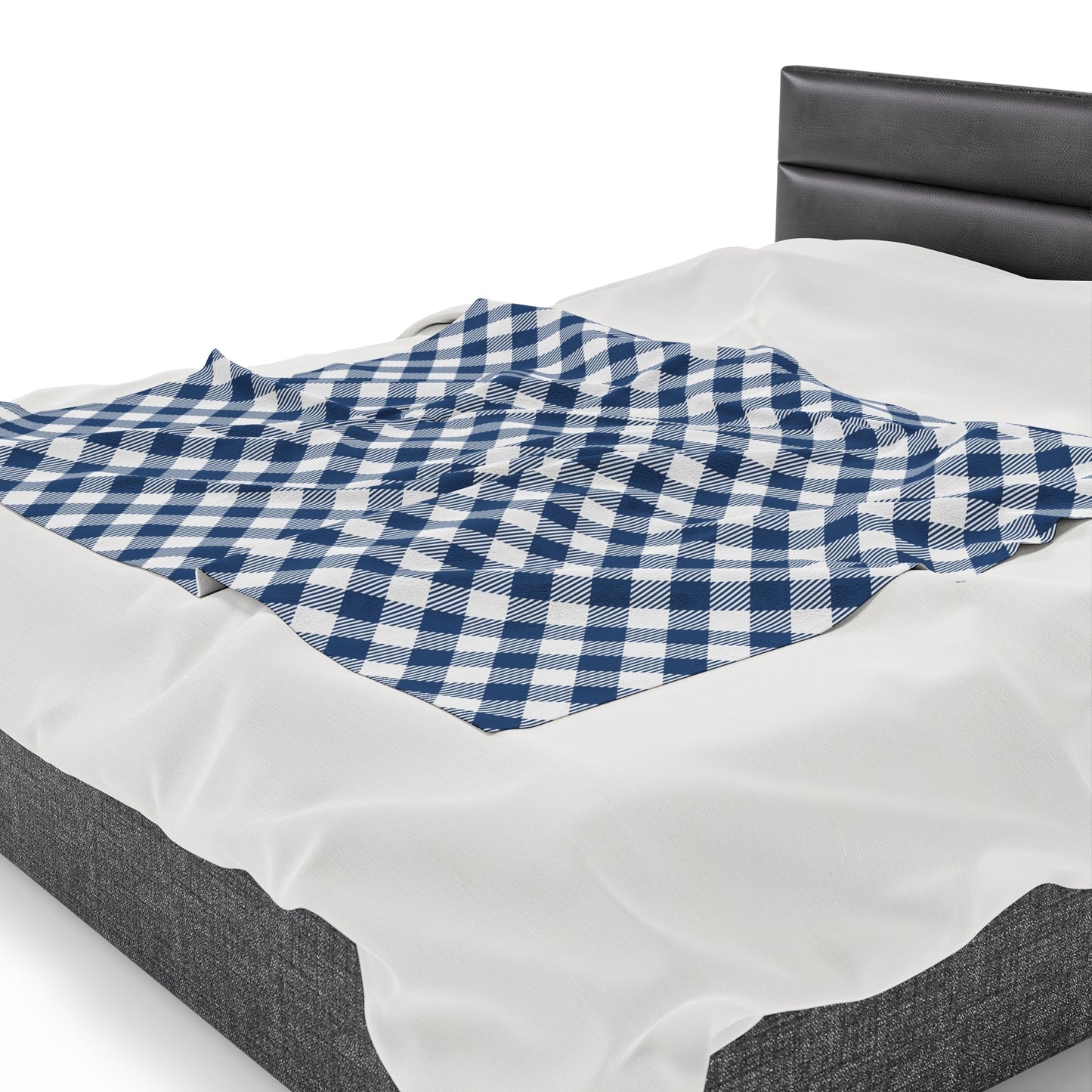 Custom Blue Stripe Plush Velveteen Plaid Blanket – Cozy, Soft, and Perfect for Personalized Gifts | 50x60