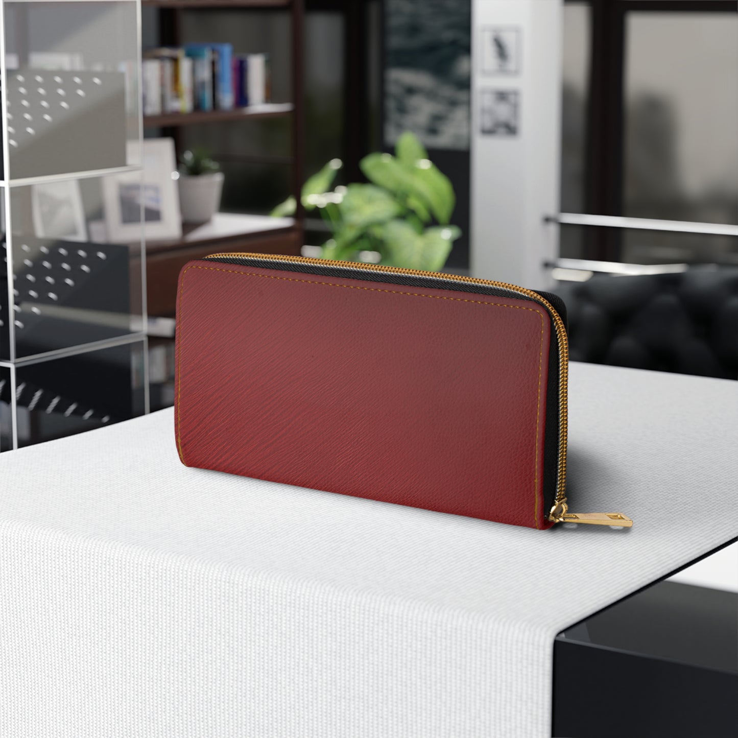 Core Collection: Crimson Reverie | Deep Alluring Red Zipper Wallet | Elegant Statement Piece for Evening Glamour