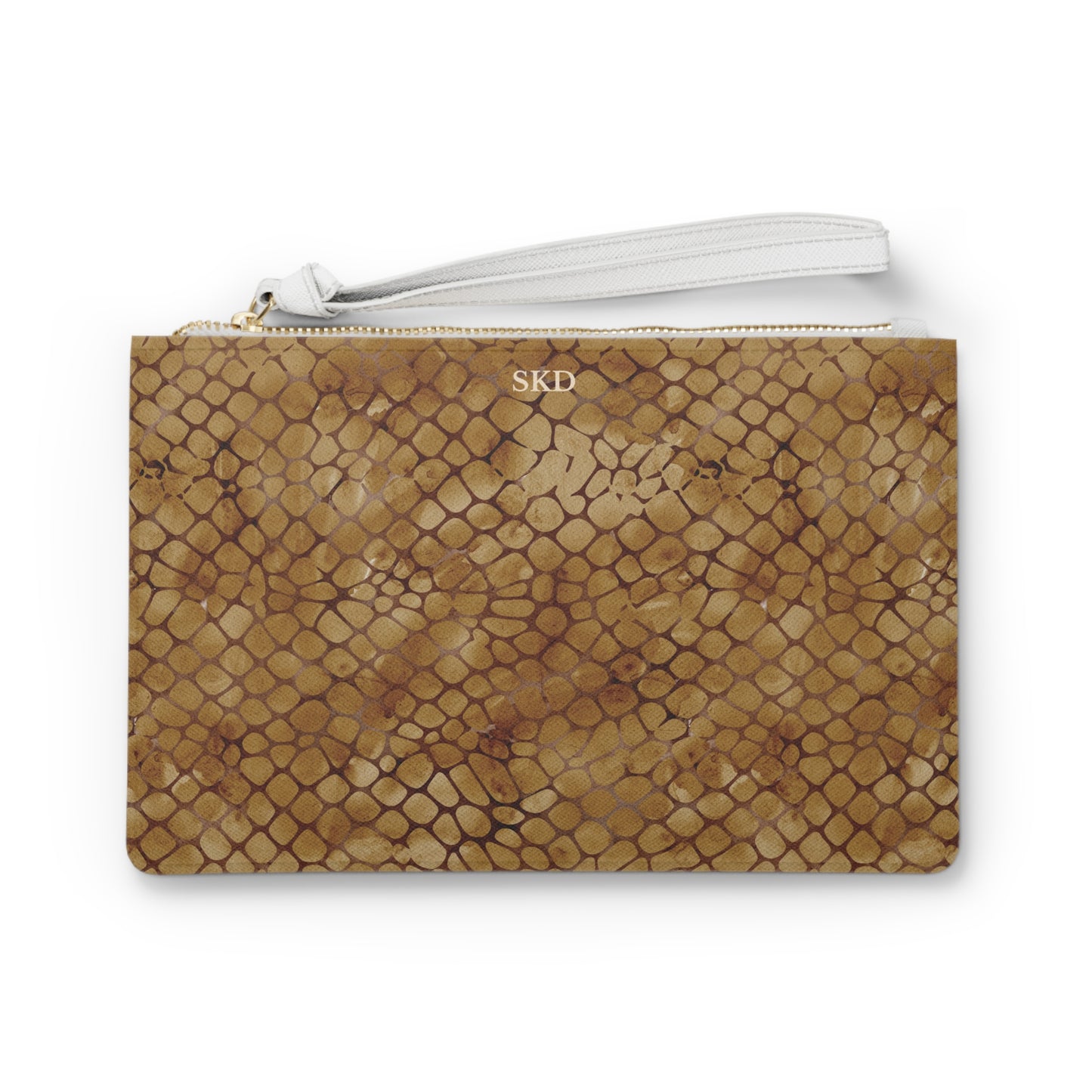 Amber Venom | Amber Brown Faux Snake Clutch Bag | Warm Exotic Luxury for Bold Style